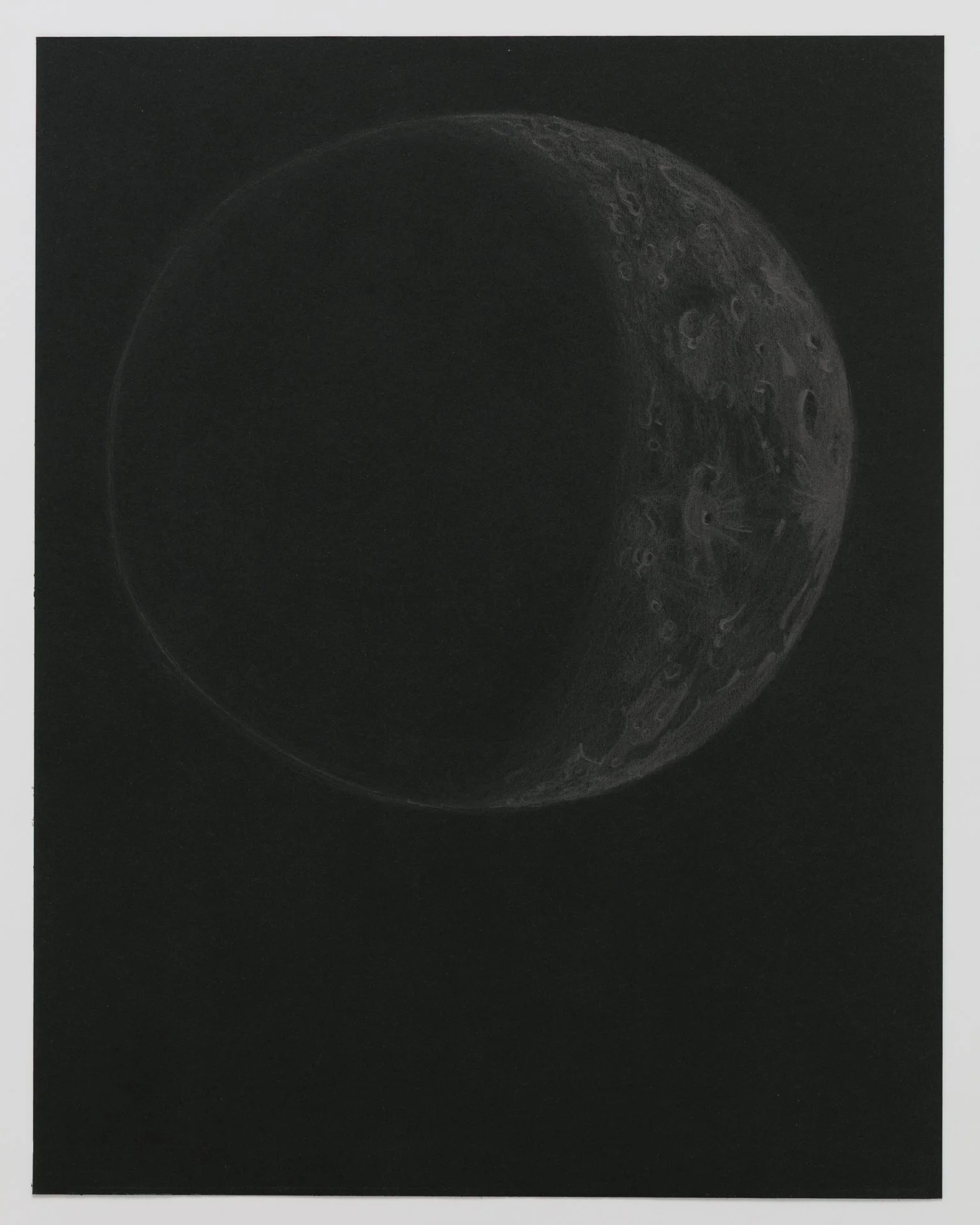Waning Crescent from the Southern Hemisphere graphite on paper 14 x 11 inches 2025