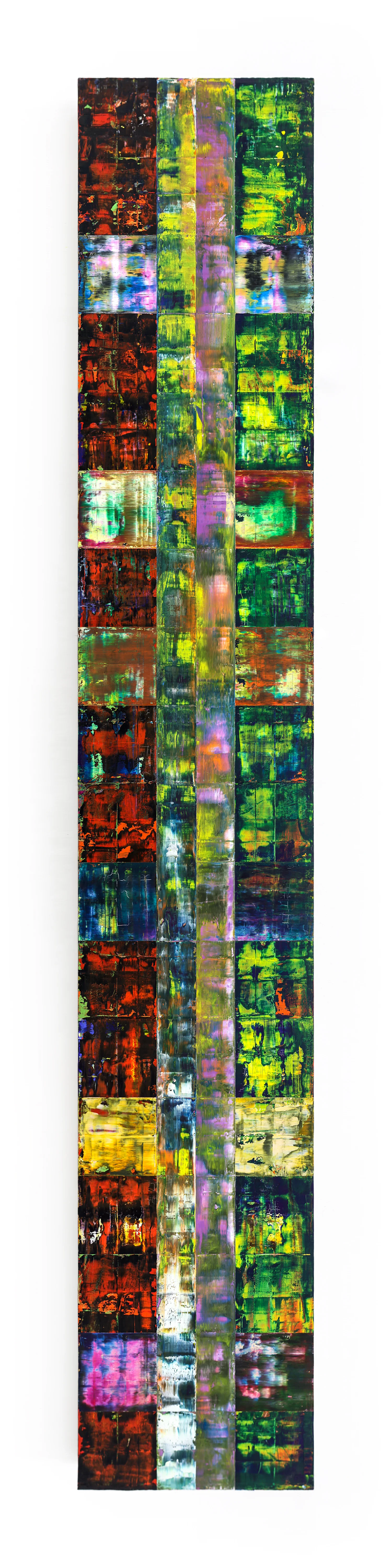 oil on wood panel 12 x 72 inches