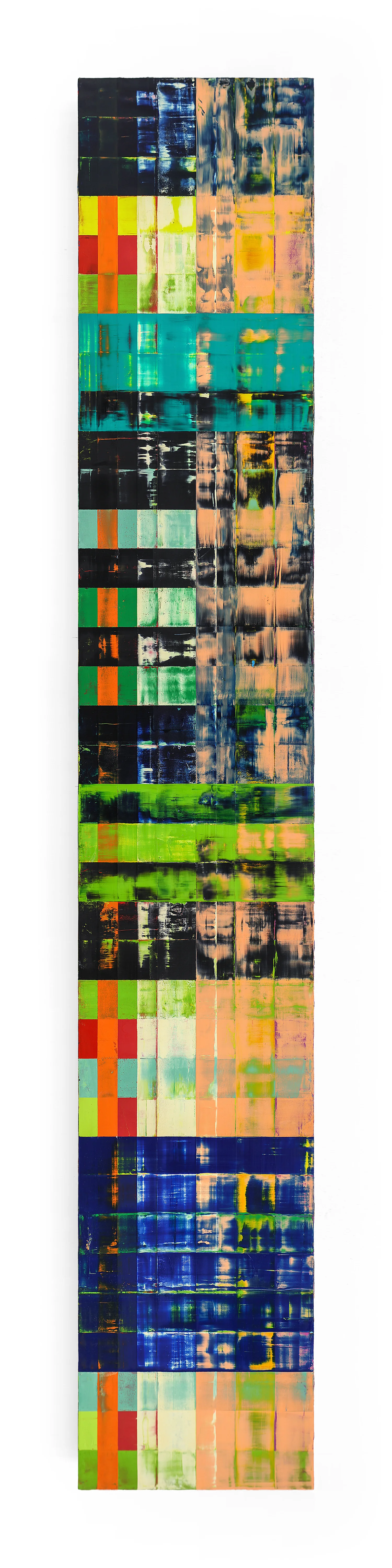 oil on wood panel 12 x 72 inches