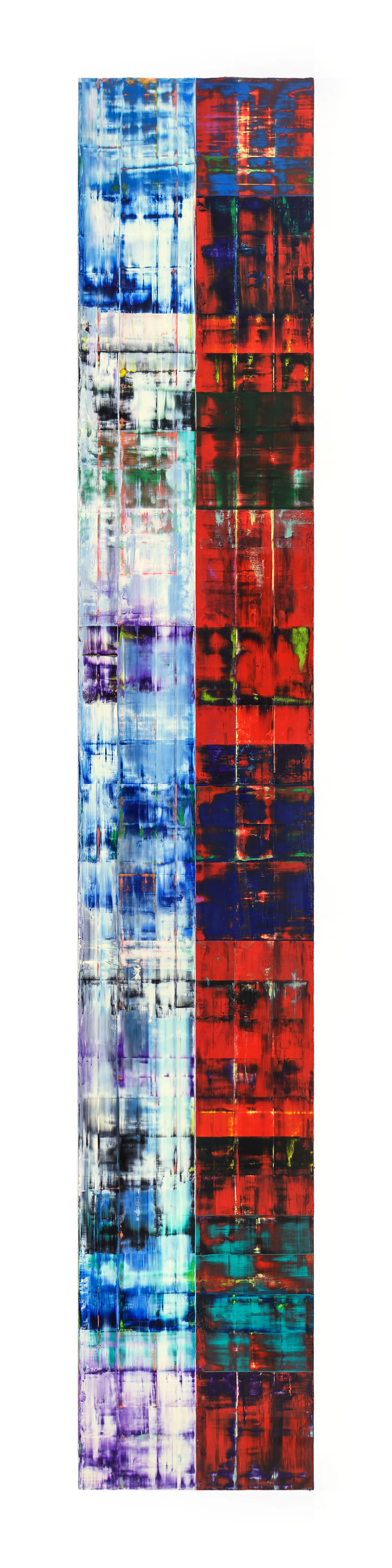 oil on wood panel 12 x 72 inches