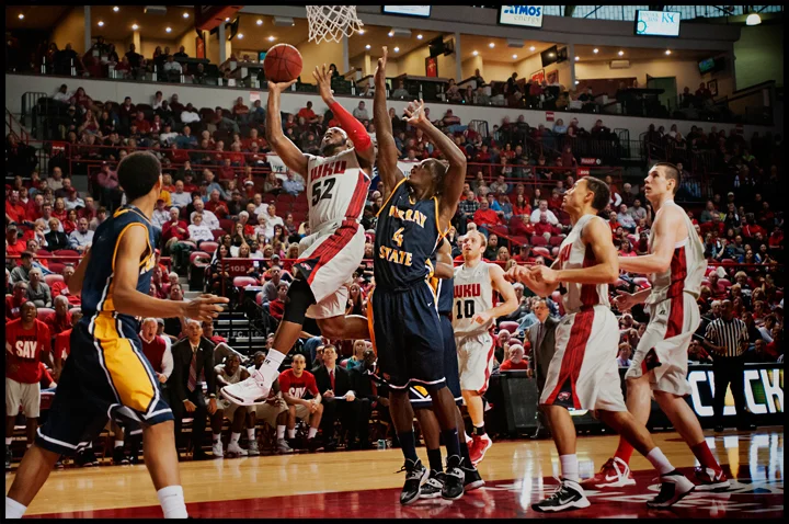WKU's T.J. Price goes up for a layup as the Hilltoppers take on Murray State at E.A. Diddle Arena on Saturday, December 21, 2013. Western would go on to win their sixth straight home game 71-64. Photos by Brian Powers