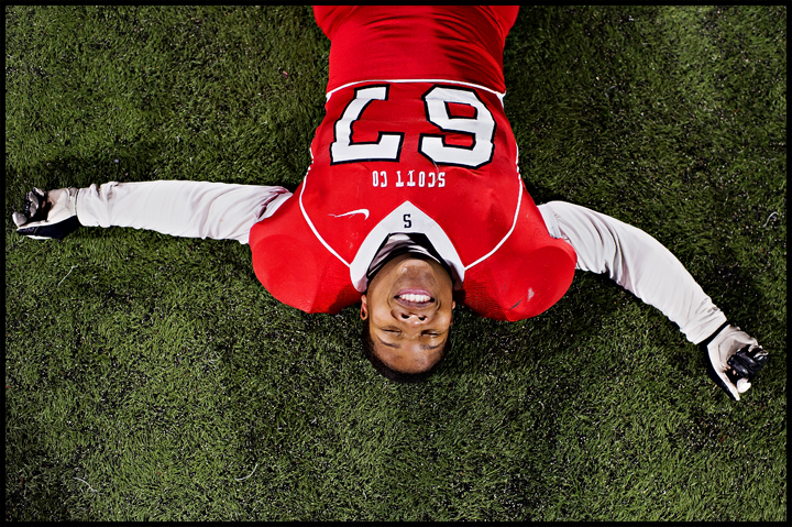  "I'm so happy I could die!" screamed Scott County's Zach Barber after the Cardinals defeated Meade County tow win the KHSAA Gridiron 6A state championship at Western Kentucky University in Bowling Green on Saturday, December 7, 2013. Photo by Brian 