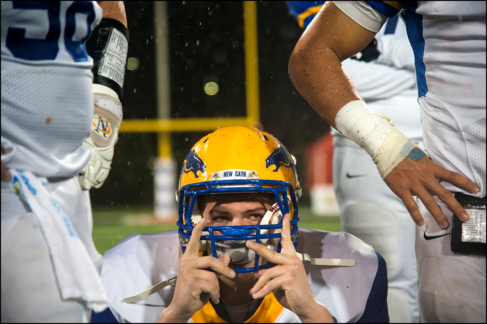  Newport Central Catholic's Thomas Owens waits to shake hands with DeSale after loosing 26-0 at the KHSAA Commonwealth Gridiron Bowl at Western Kentucky University on Friday, December 5, 2014. Photo by Brian Powers 