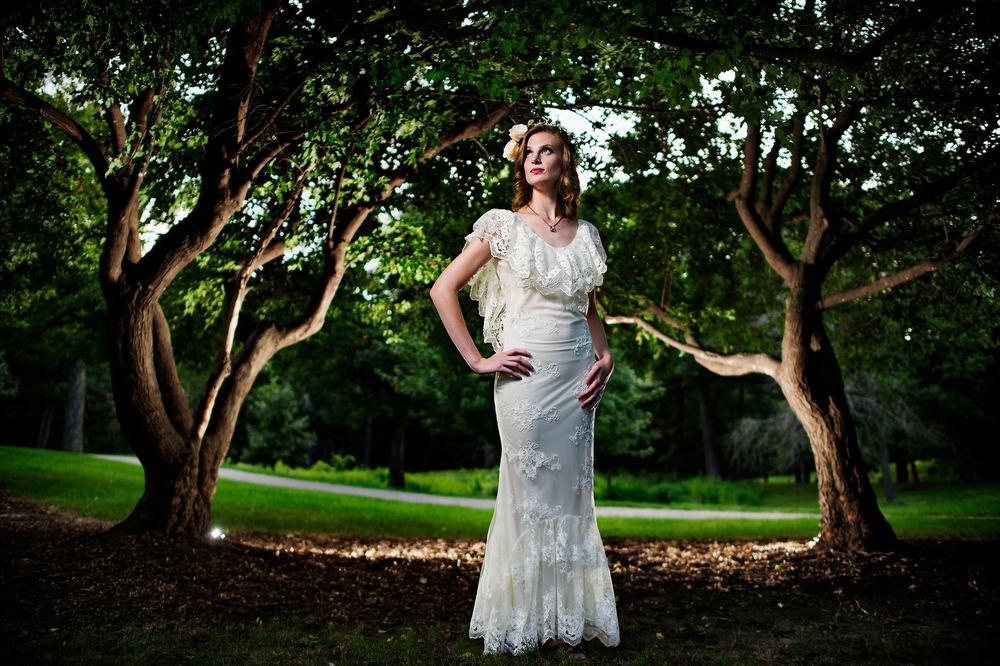  Wedding Fashion shoot in The Des Moines Art Center Rose Garden with Abby Wolner, 25 from Des Moines wearing a Dame & Maiden dress by designer Sarah Beals, 33 from Des Moines  on Tuesday, August 25, 2015. 