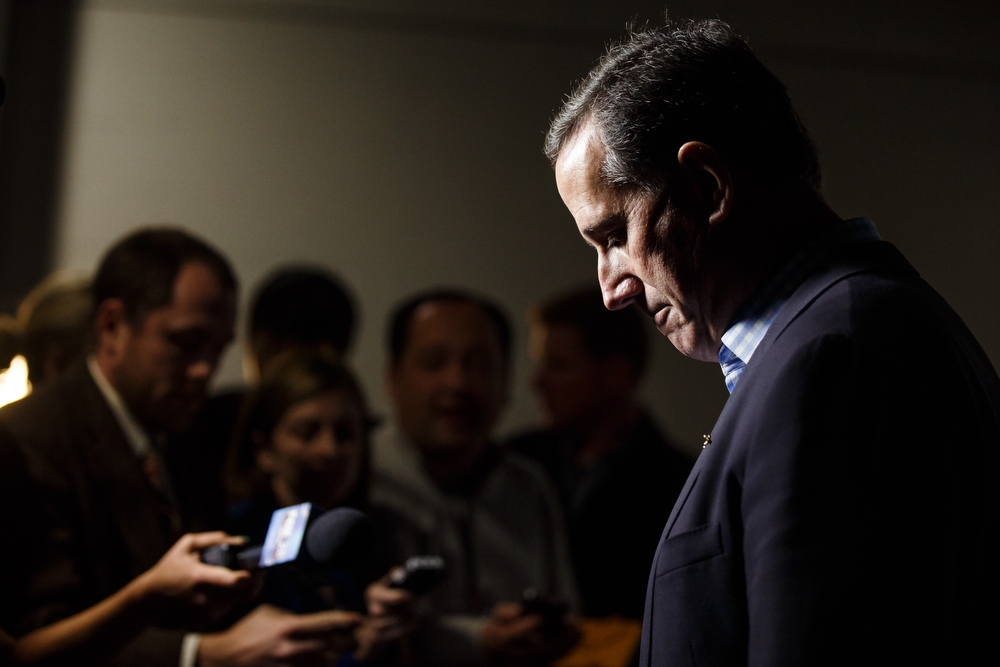  Republican presidential candidate Rick Santorum speaks during the Rising Tide Summit at The U.S. Cellular Center on Saturday, December 05, 2015 in Cedar Rapids. 