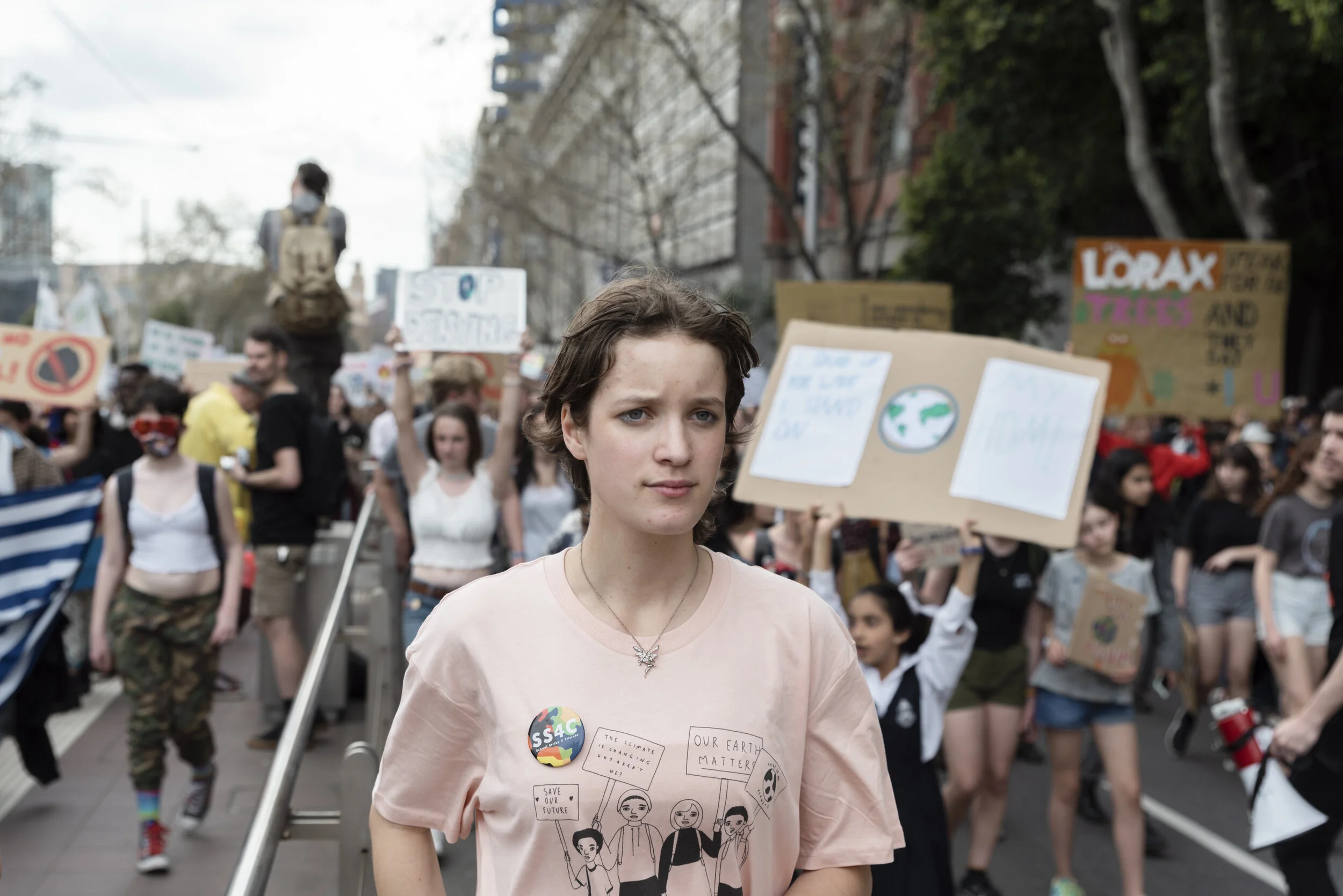 Freya Brown, MC and organiser of the Melbourne Global Climate Strike, 21 September 2019.