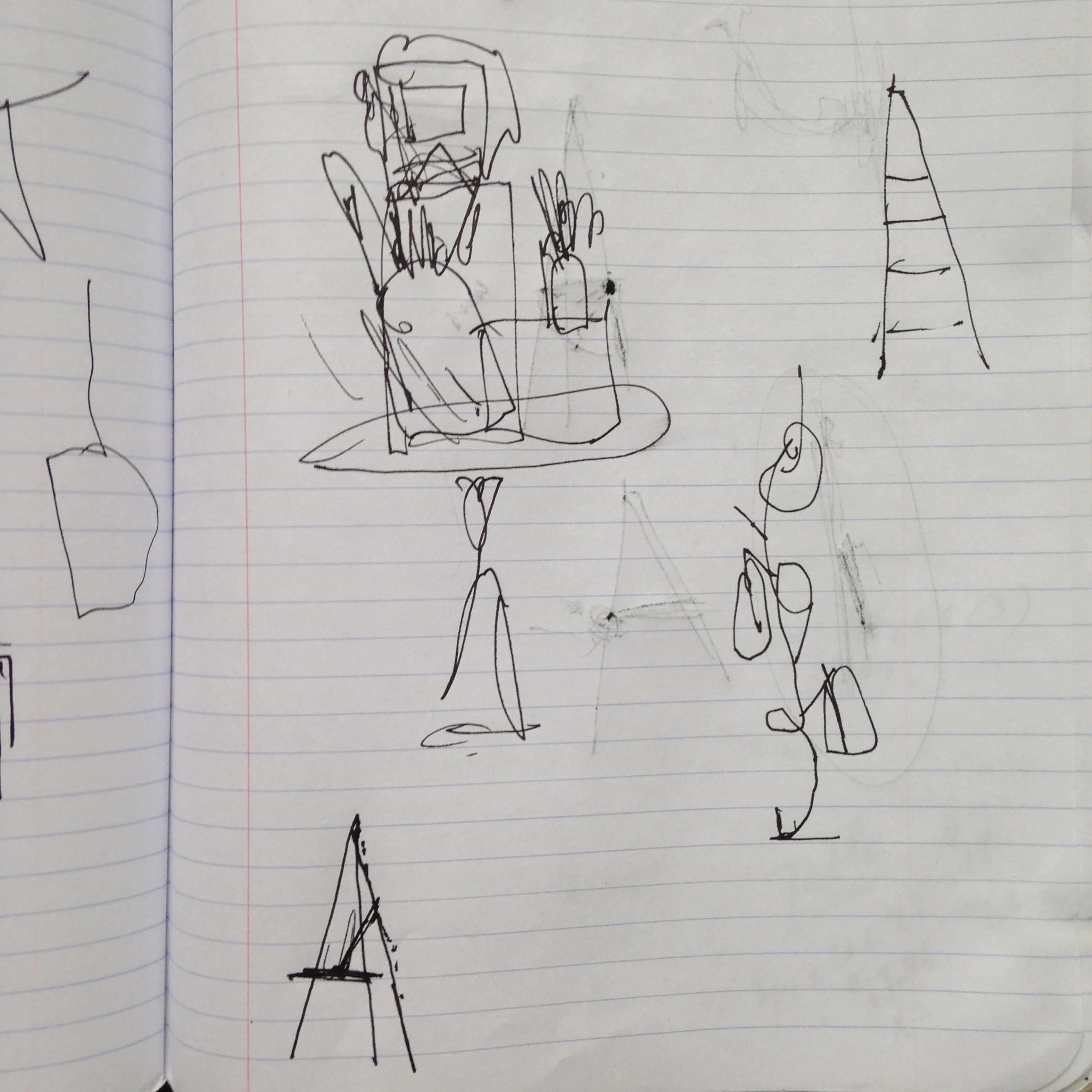 Sketching design ideas in a working journal while at Lowe's.