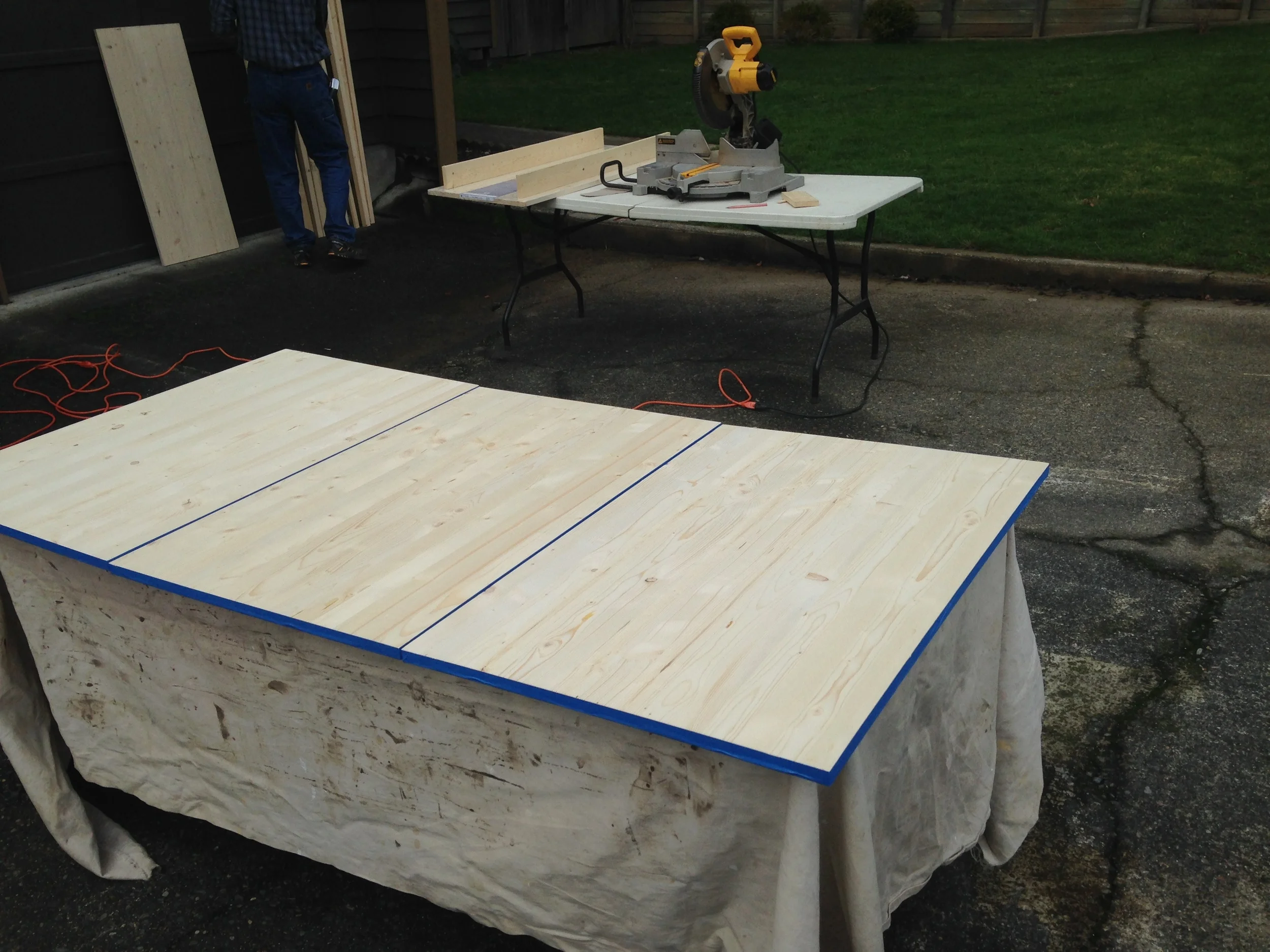 Before: Prepping the display boards for color.