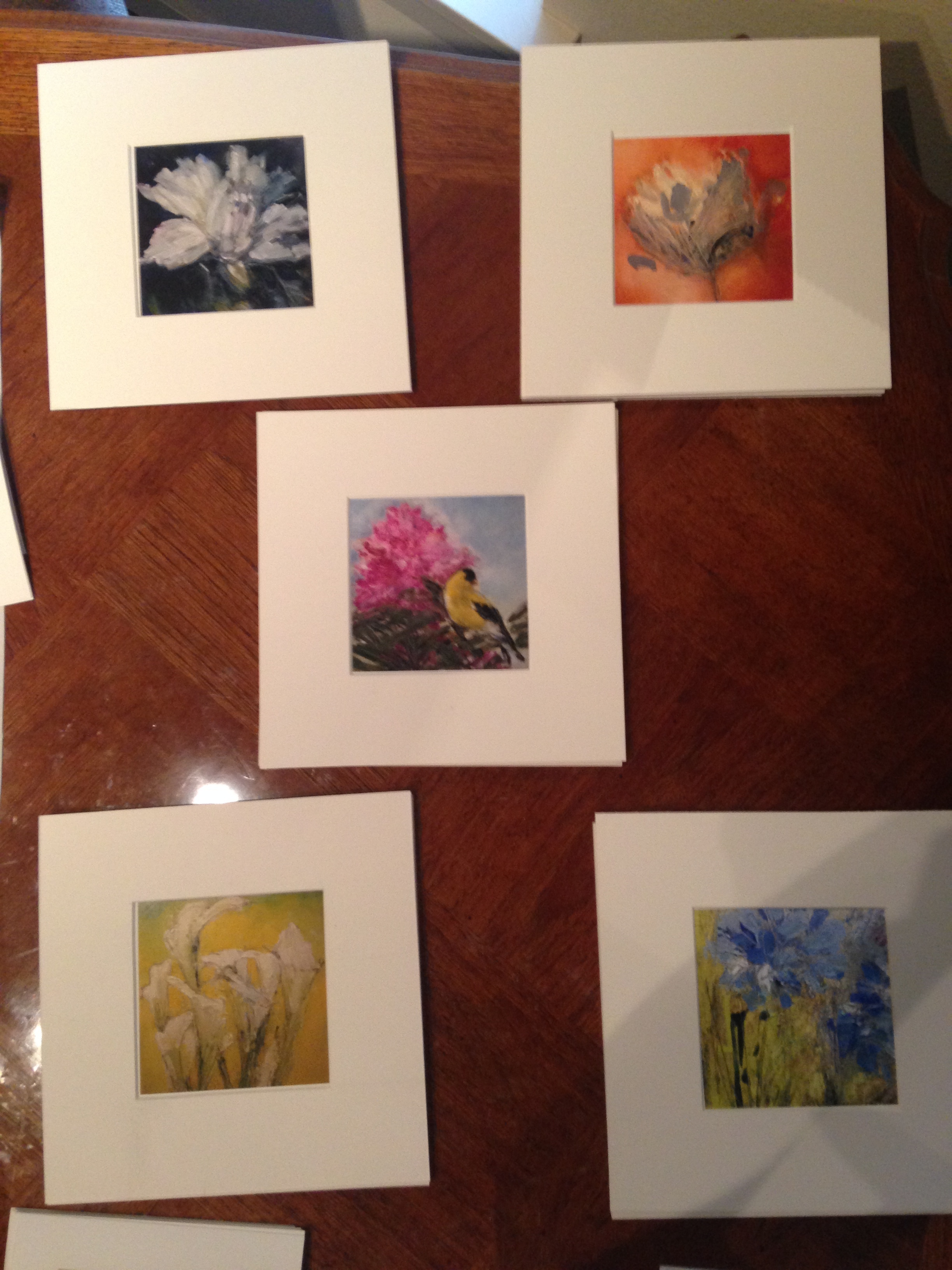 Laying out the prints of new work. Getting an idea of how things will look.