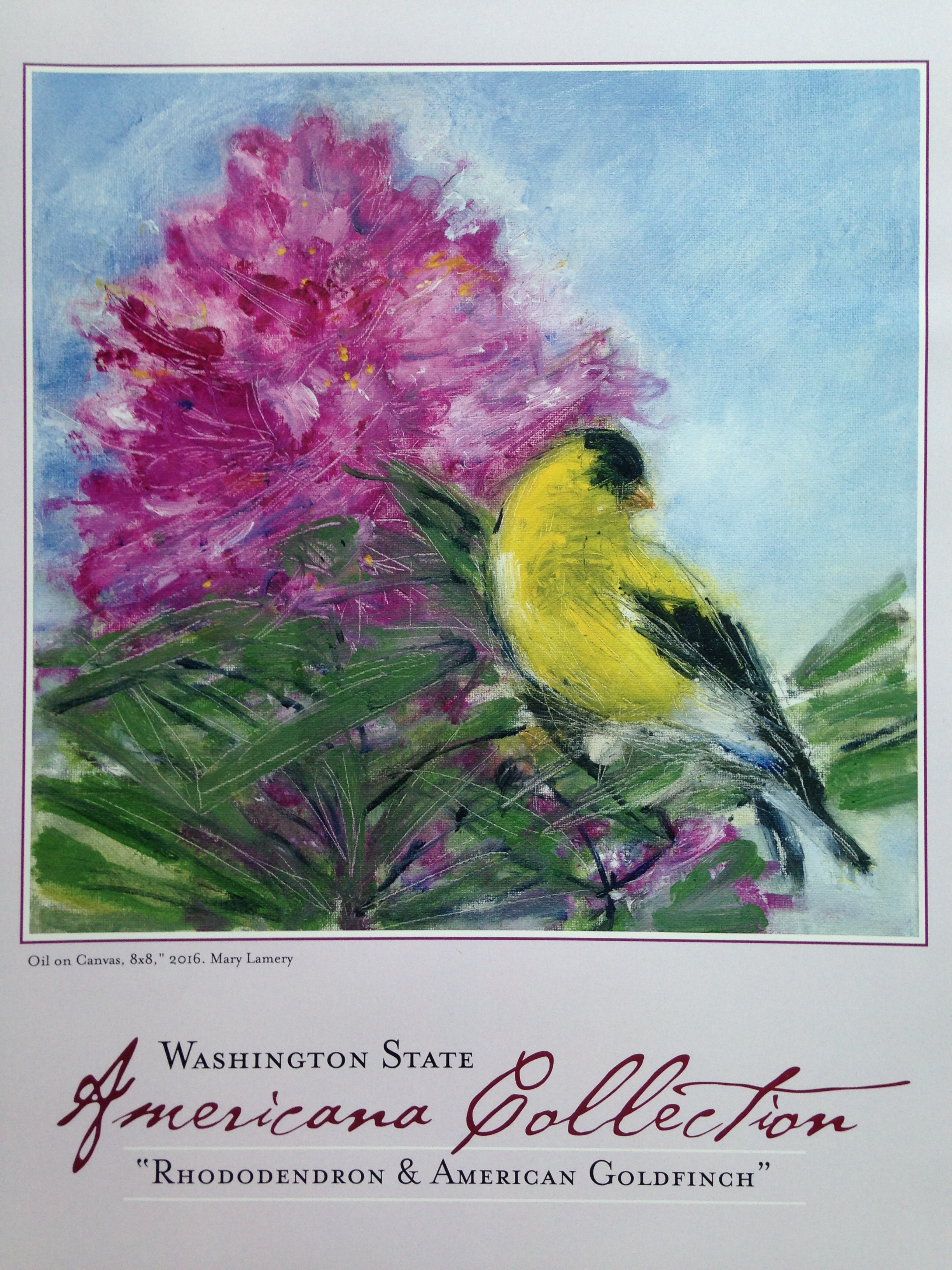 Rhododendron & American Goldfinch Poster. 11x14". $15. See my shoppe !