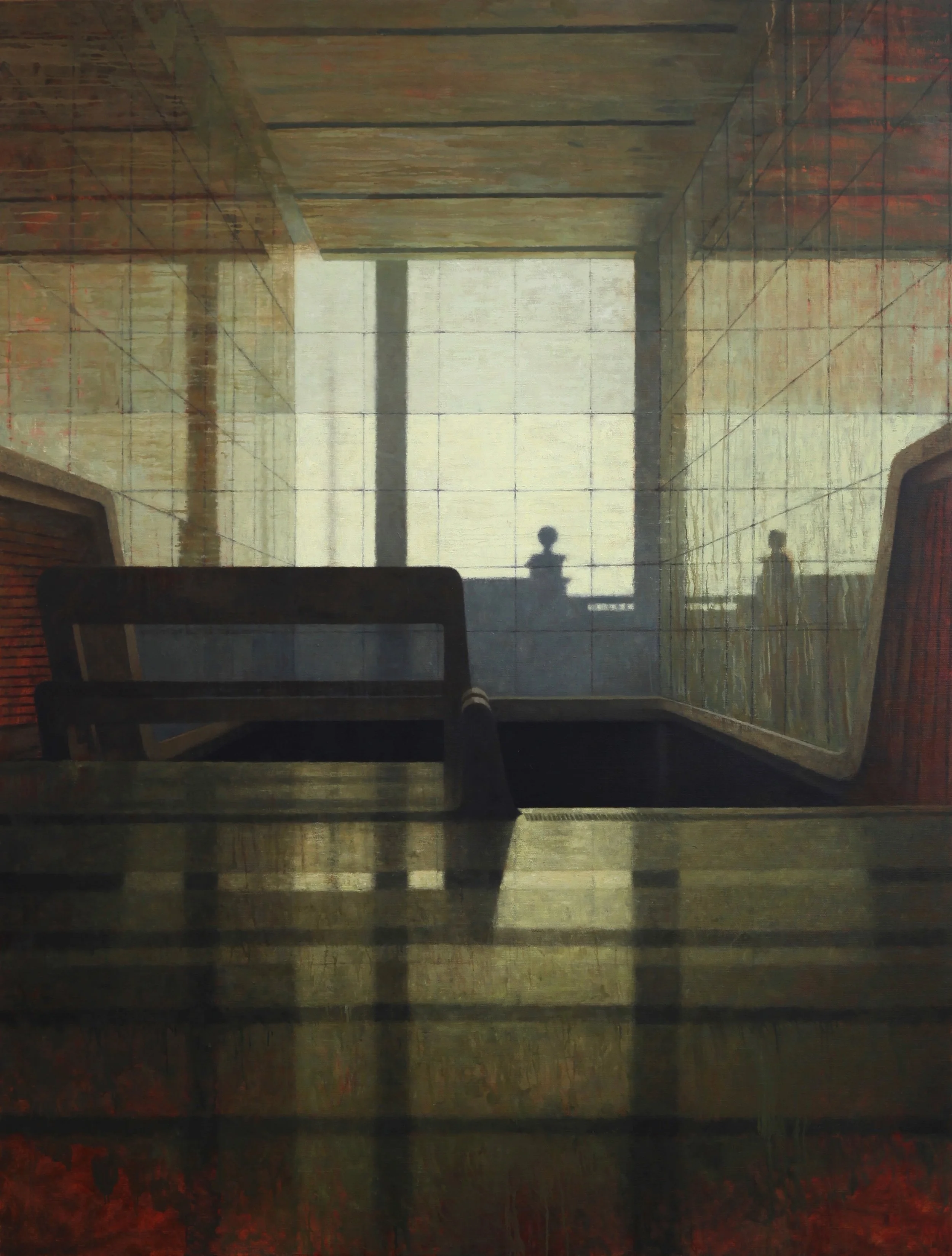 Interior 370 (Foyer I), Oil on linen, 1980mm x 2600mm, 2017