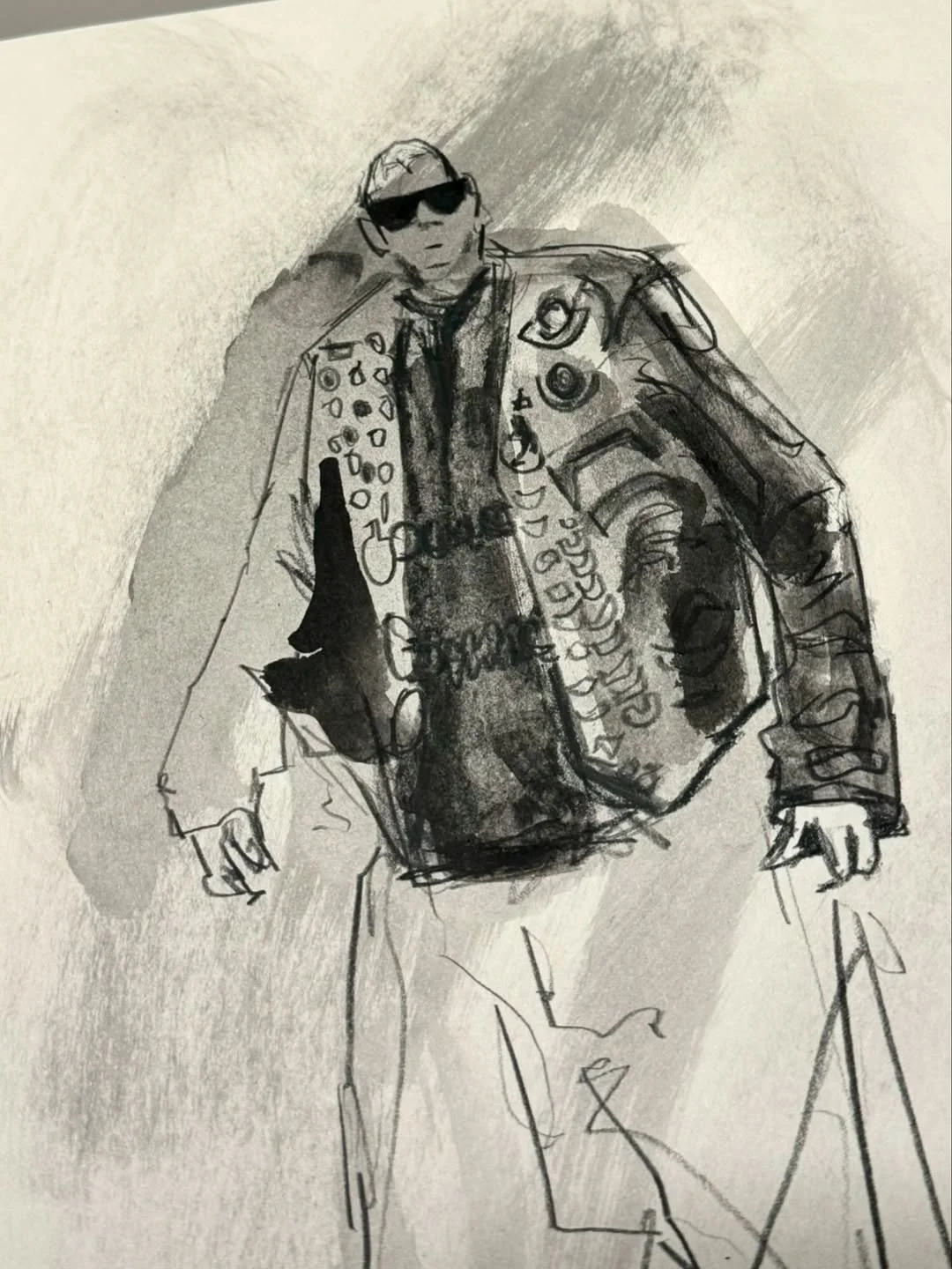 Sketching biker characters 😎Using ink & black inktense pencil.Drawing session with @sarahdyer_i.jpg