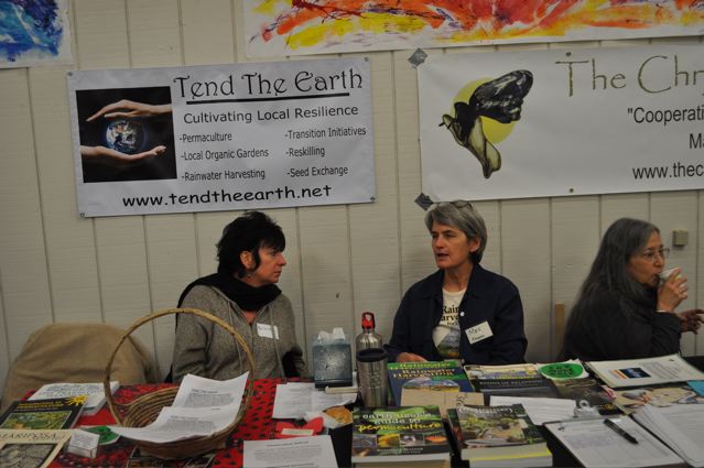 Pictured here from L to R: Marianna Burrett (Tend The Earth), Meg Koeppen ( Desert Bounty ) and Trudy Williams ( The Chrysalis Institute ) at "Ever Better Community".