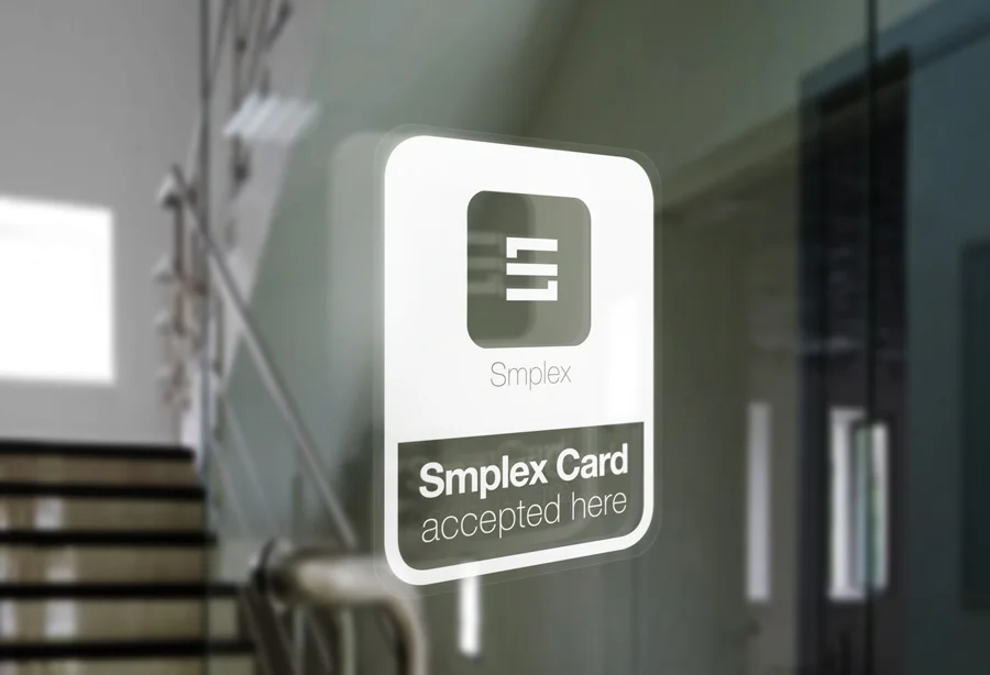 Store window decal for Smplex
