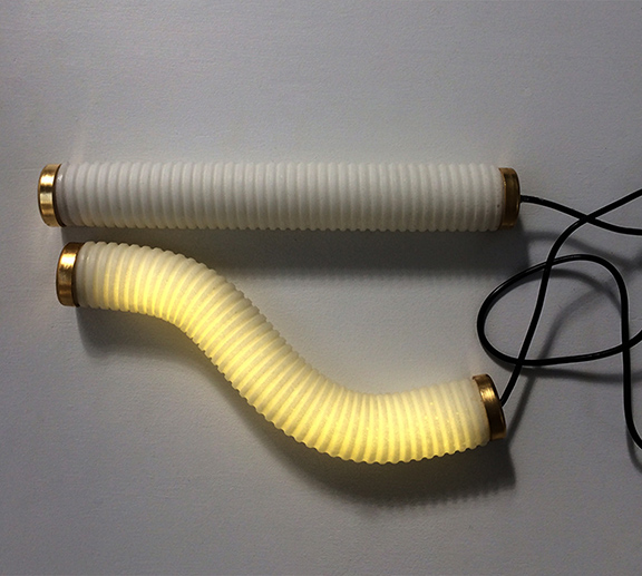 flexible foam light composed of LEDs and foam, the light can be bent and hold its shape many different ways. 
