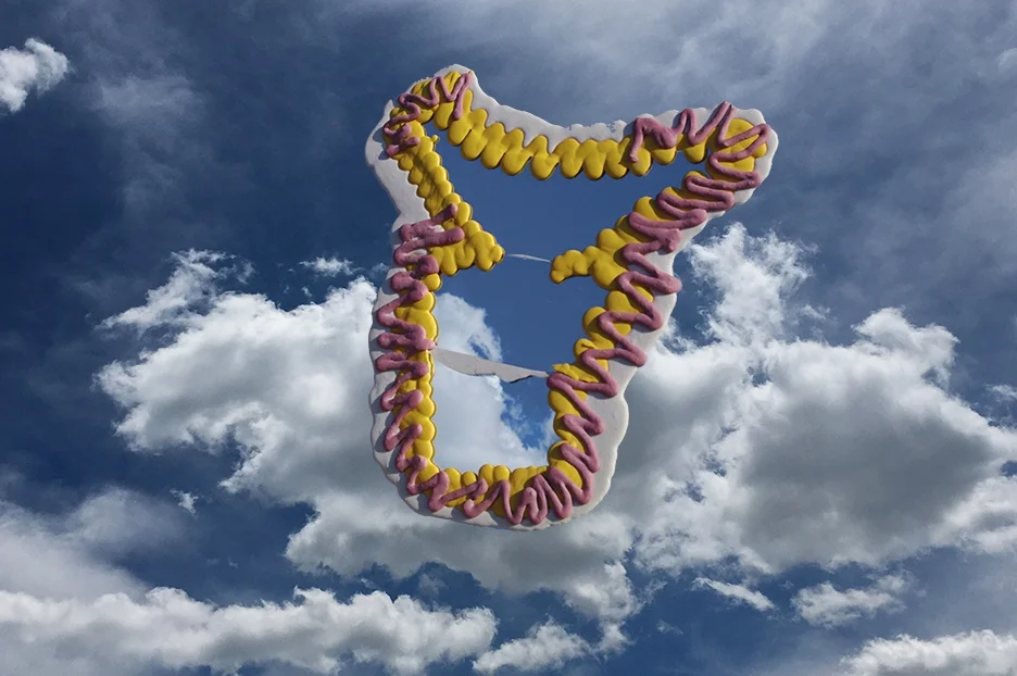 reclaimed mirror with tinted resin / concrete