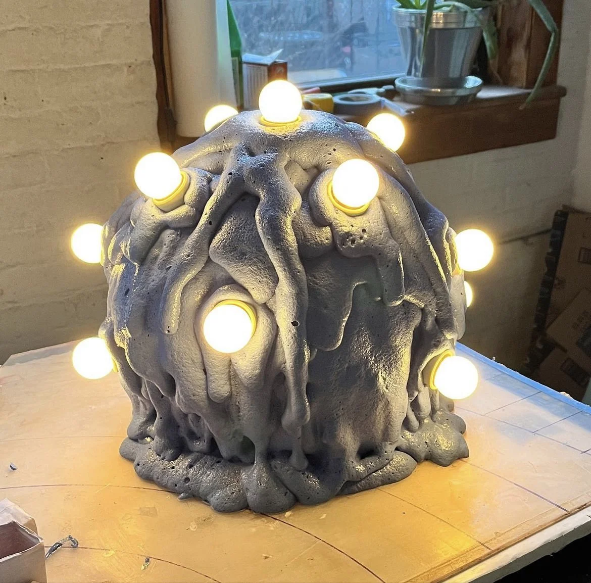  Custom Orb Foam Lamp available on  1st Dibs  
