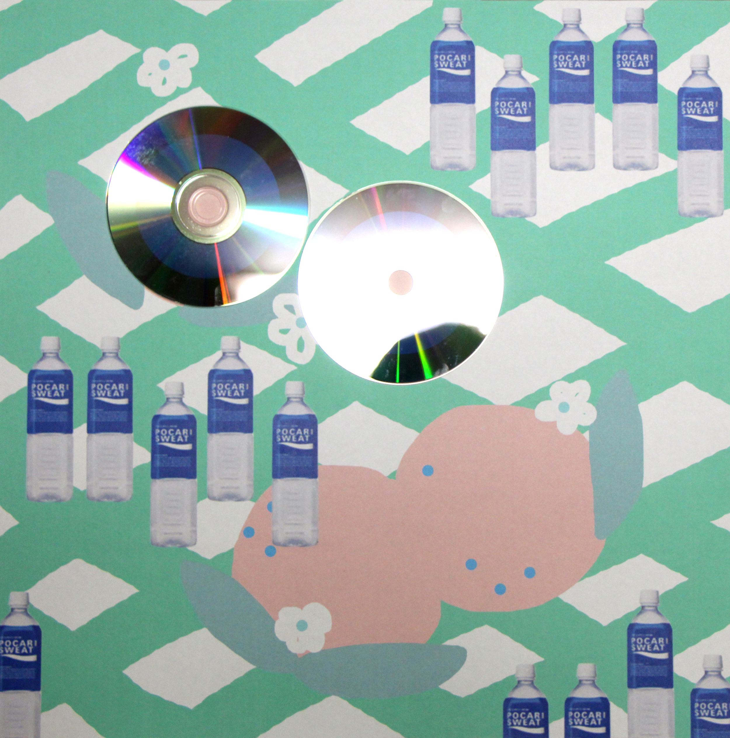 Maddie Reyna feat. Will Sieruta Collaborative drawings and mix-tapes with Will Sieruta, 2015 inkjet print on chip board with 2 cd's 17 x 17 inches edition of 10 (each unique) two track lists will be emailed to the buyers upon purchase