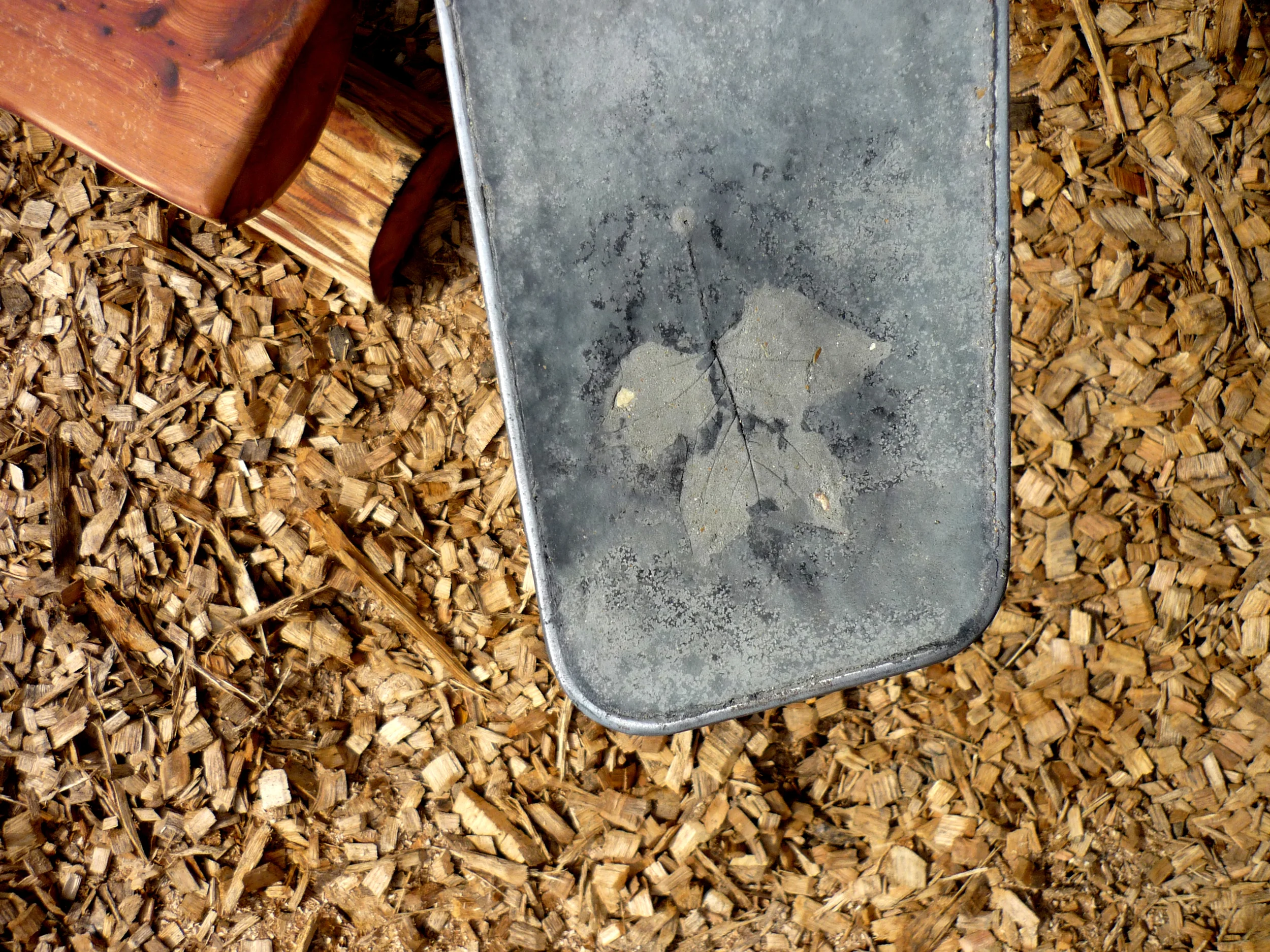  phs tables_concrete, steel, salvaged wood [leaf imprint] 