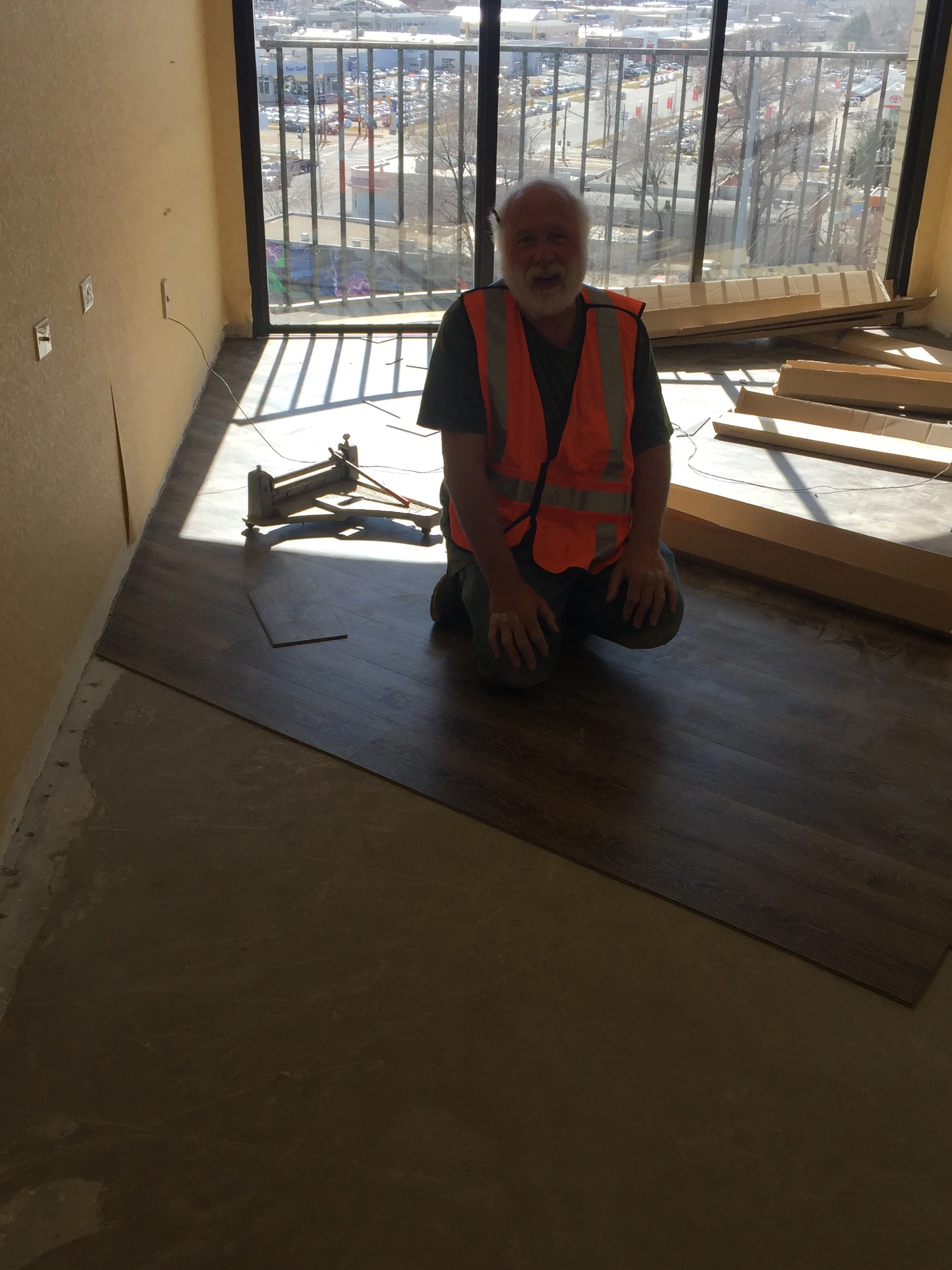 Don installing the first of many rooms @ Red Lion Salt Lake! (Shaw Quiet Cover)