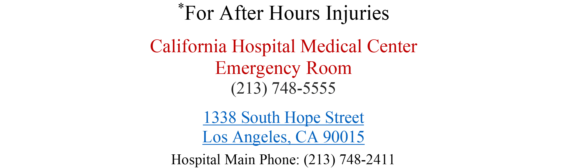 Location and Hours — Southern California Medical Group