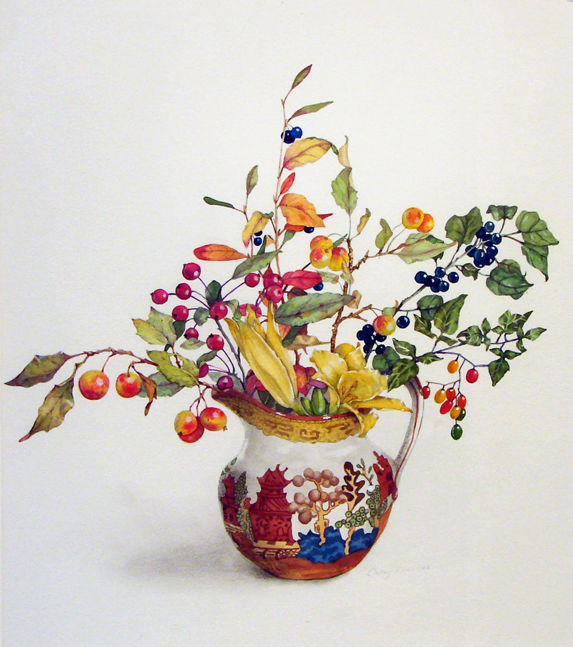 “Autumn Still Life” Watercolour (15” X 11”) 🔴