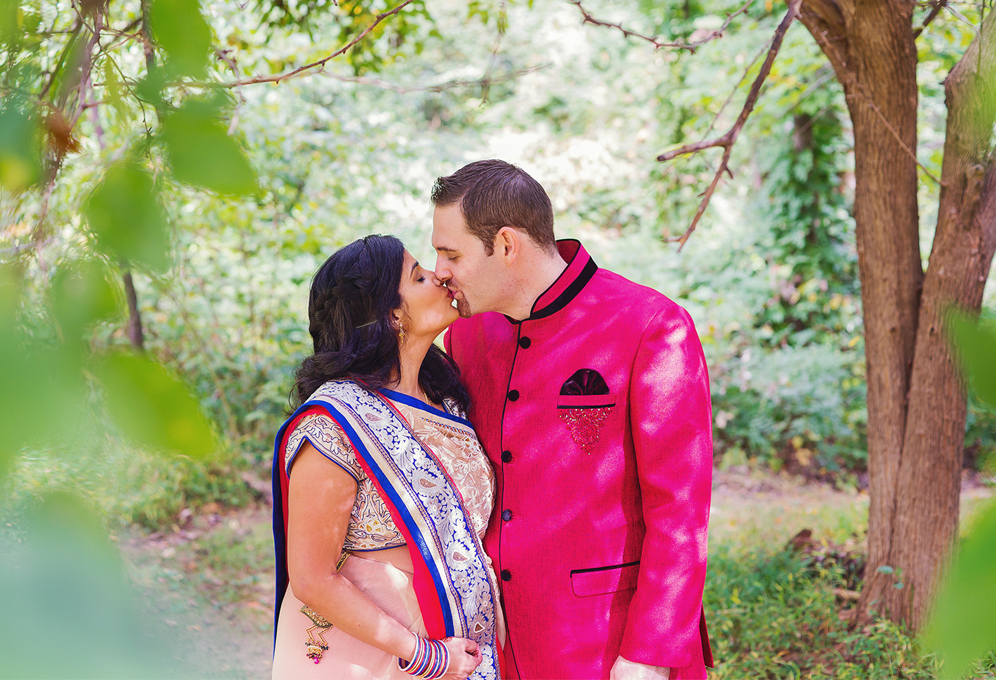 Bride and groom photos at indian wedding at rust manor house 