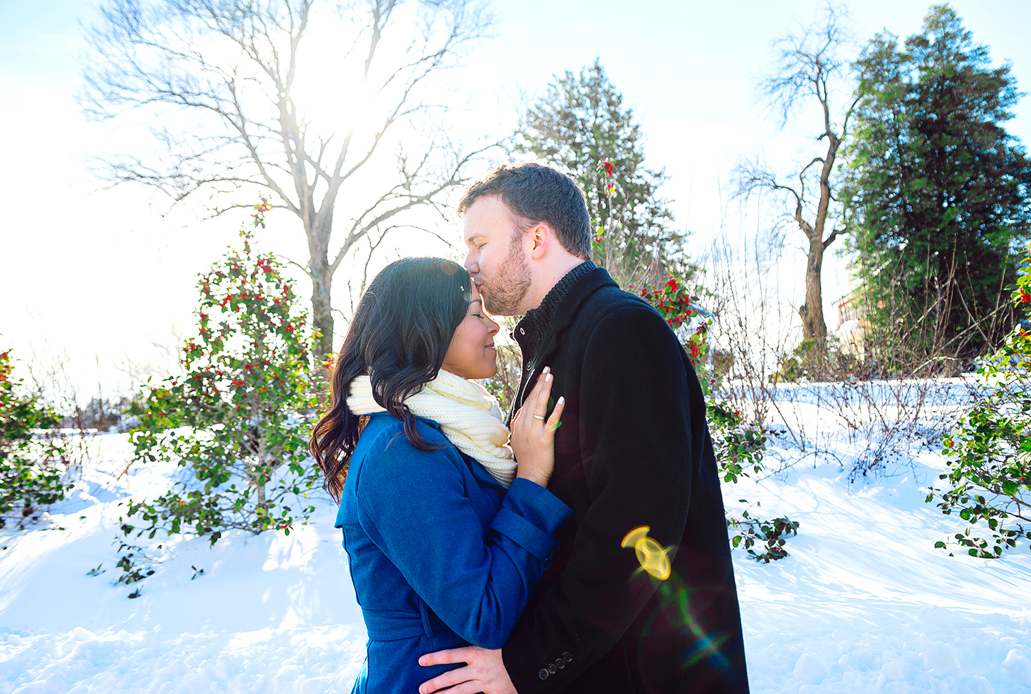 Woodlawn Manor winter engagement photos