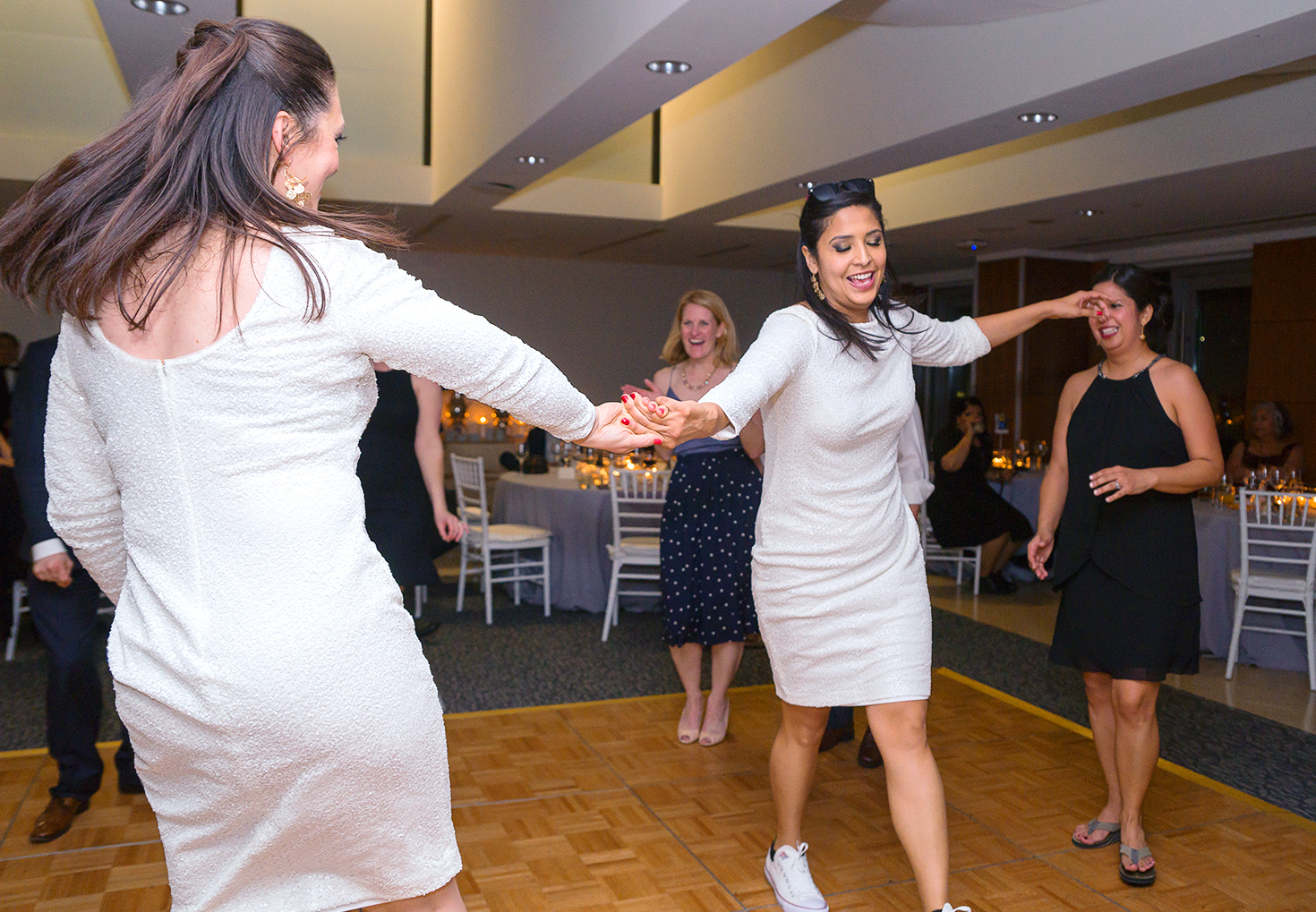 last dance two brides at GWU City View Room rooftop photos