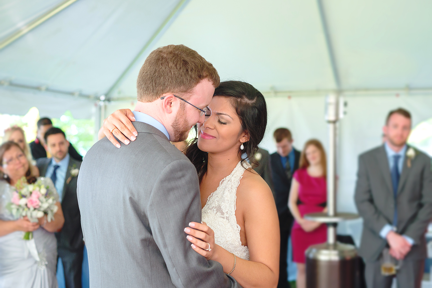 First dance with bride and groom at Rosedale Manor wedding reception 