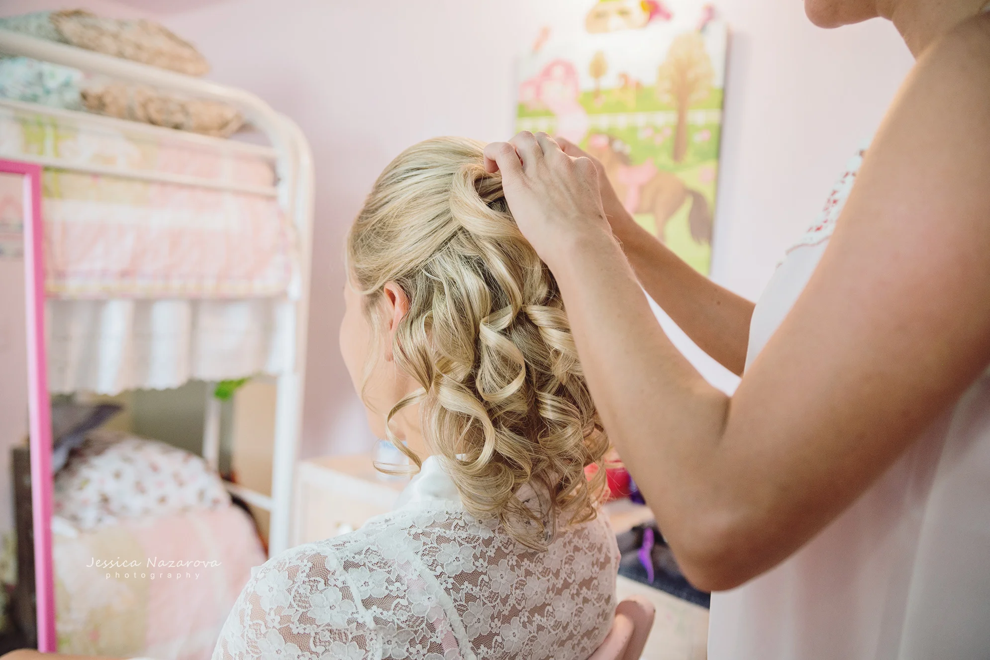 Bridal make at backyard DIY wedding at Athol Idaho