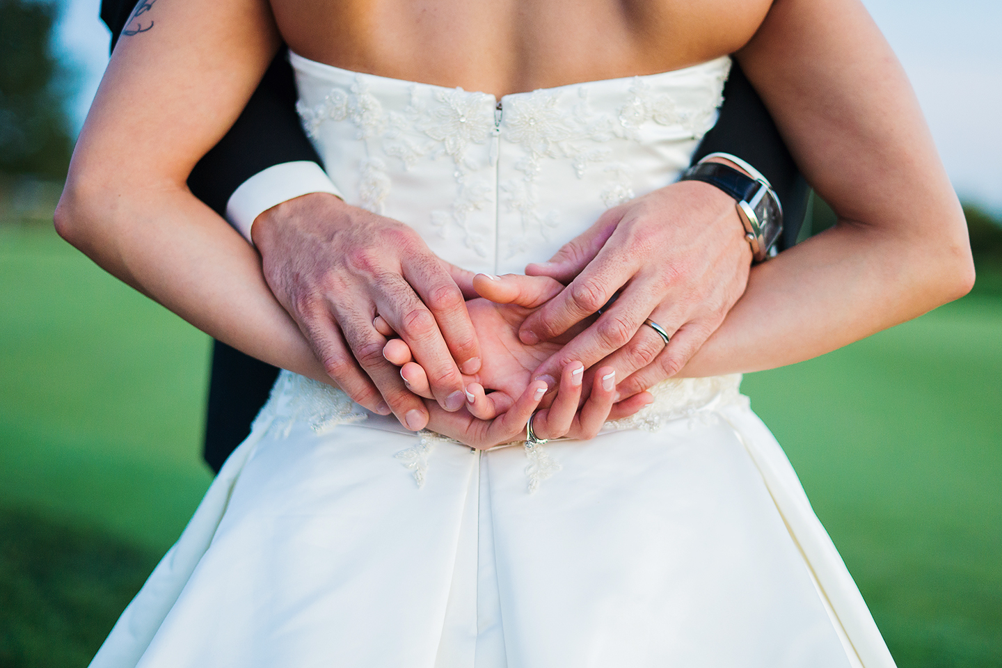 Bride and groom at Bristow Manor golf club in Virginia