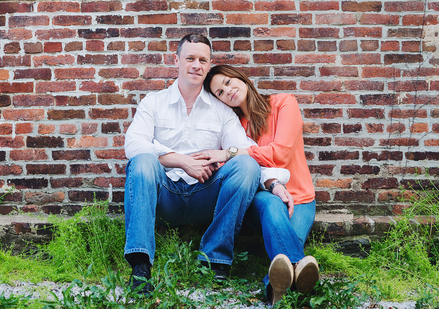 Old Town Alexandria waterfront engagement session in summer