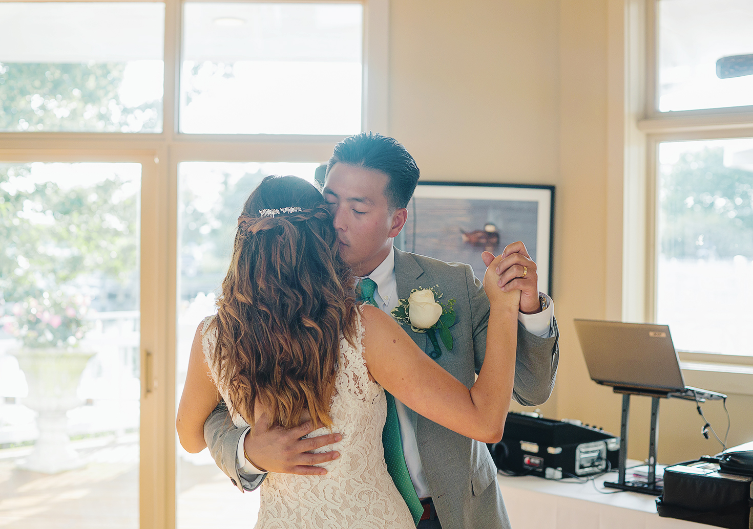 Bride and groom first dance at Oyster Cove in Annapolis