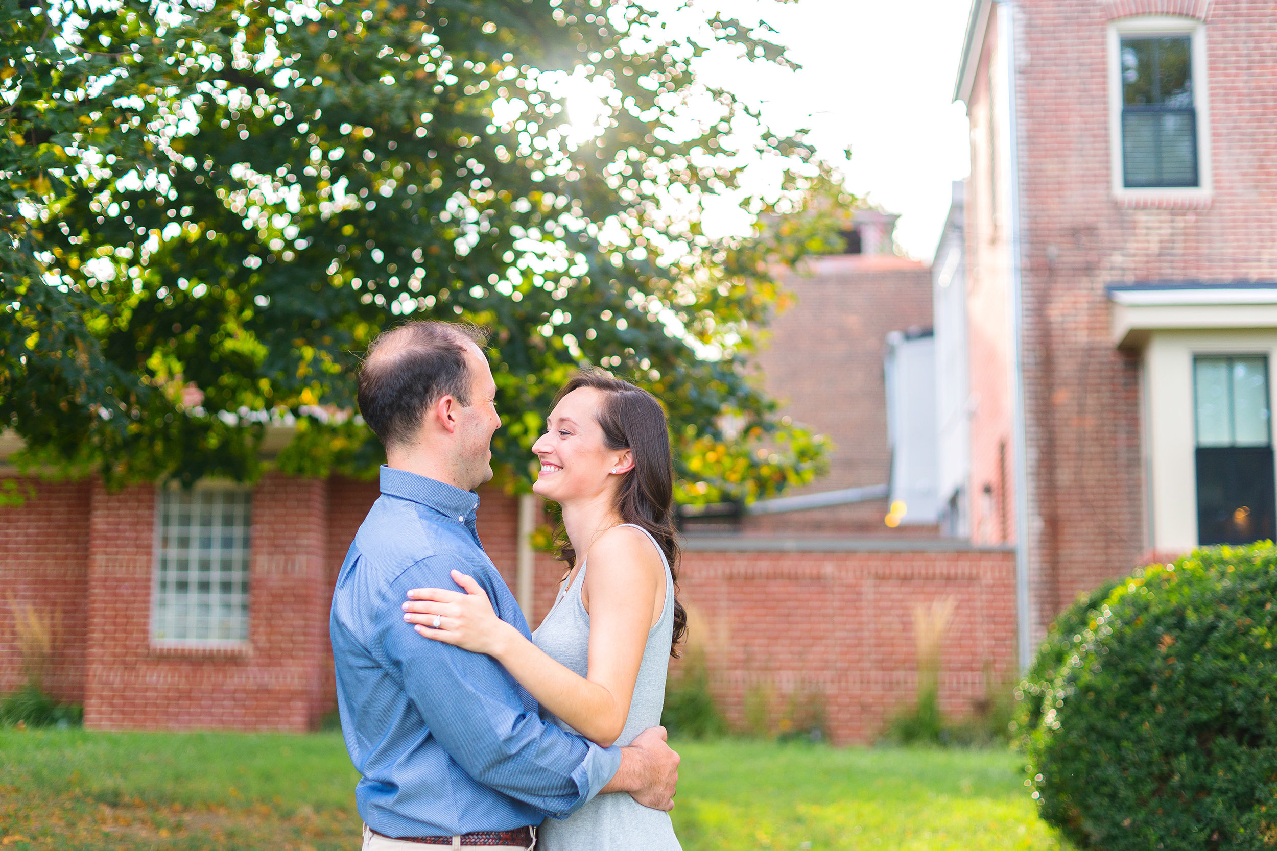 Baltimore Federal Hill engagement session in summer 