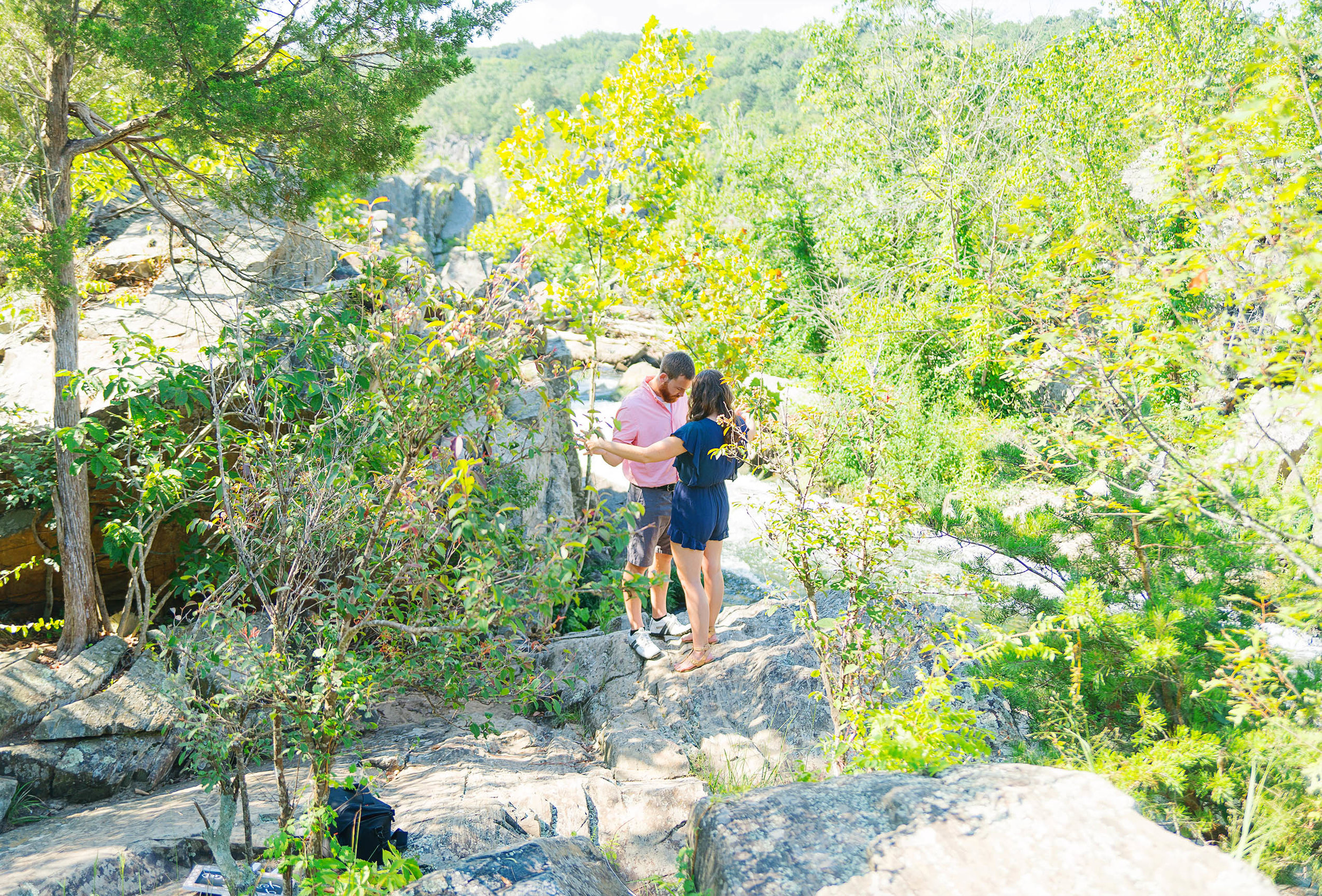 Engagement photos from Great Falls Park in Maryland