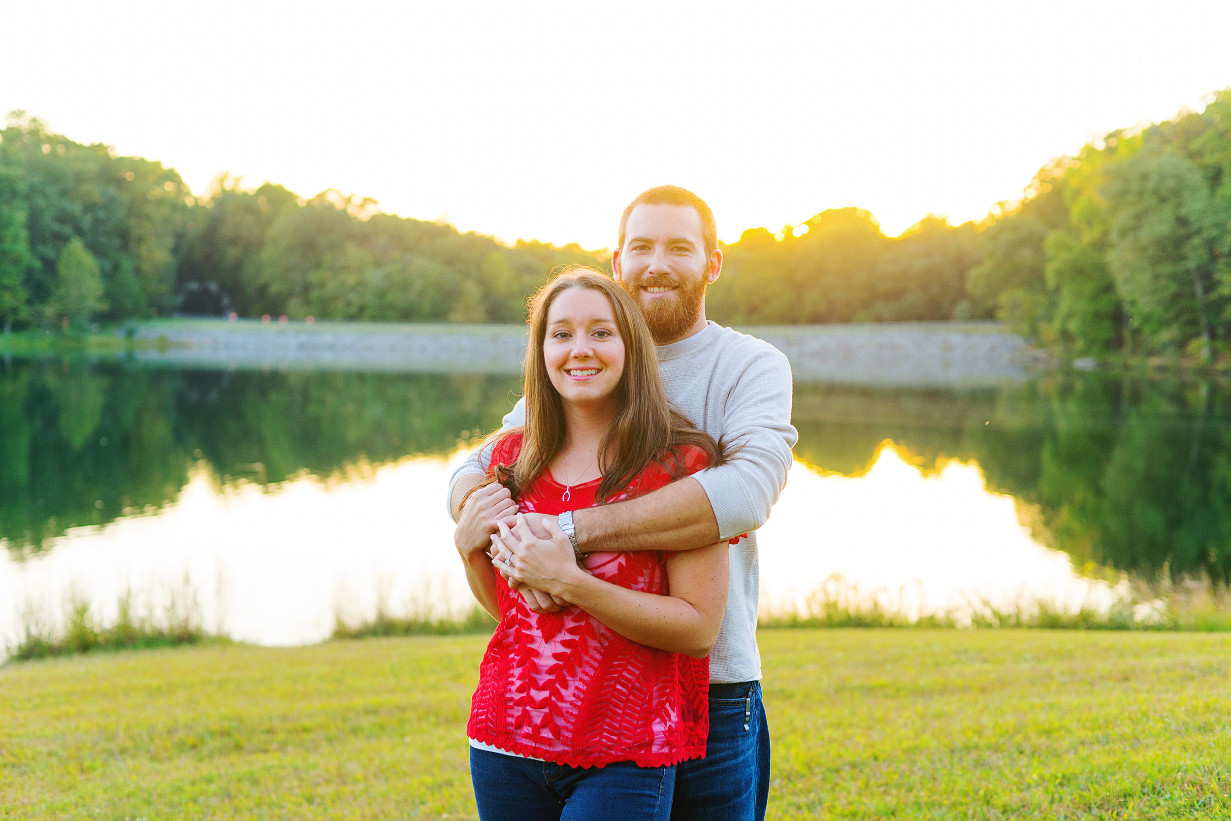 Sunset lake engagement photos in maryland at Seneca Creek State Park by jessica nazarova