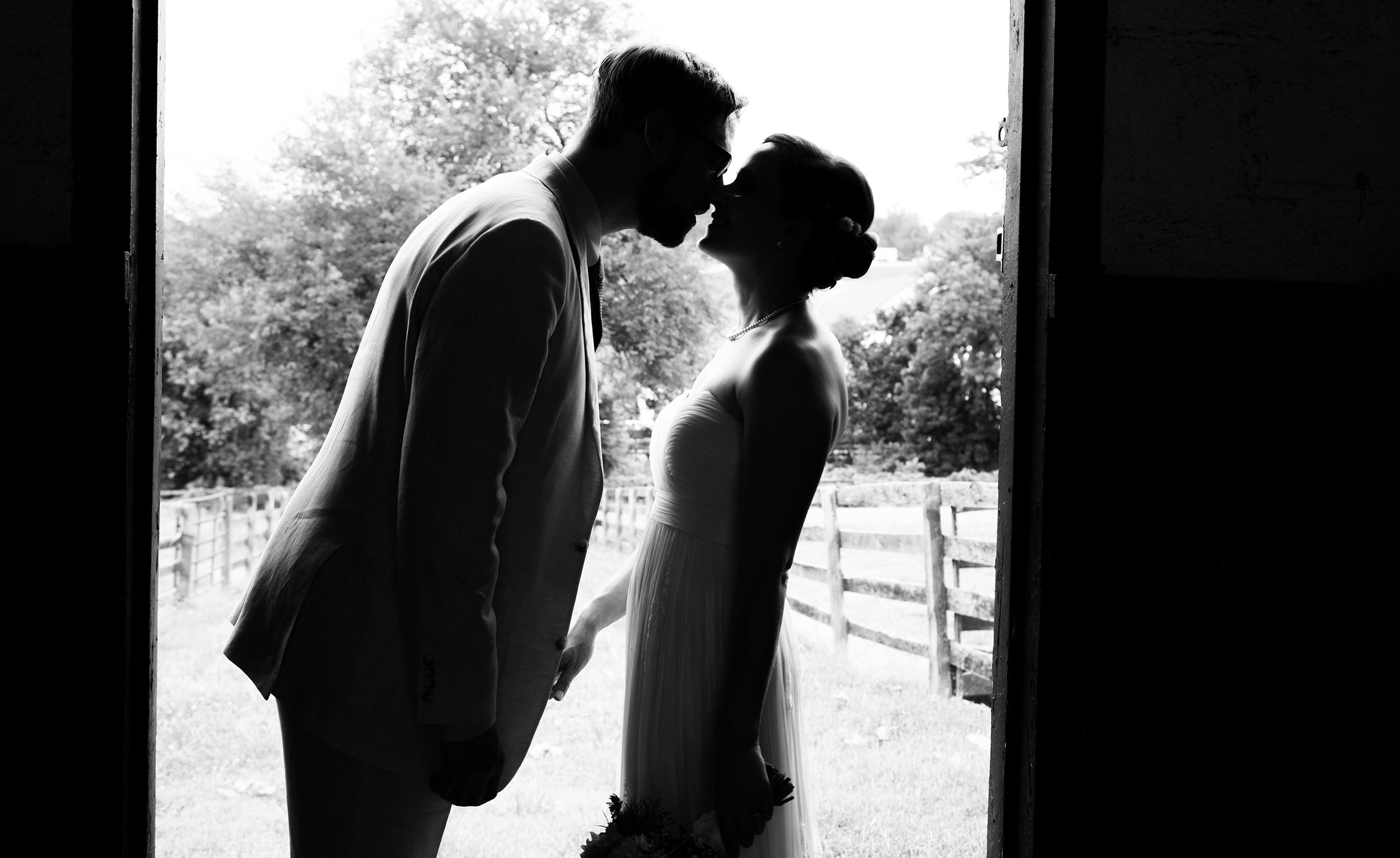 Barn doors bride and groom silhouette photo in maryland 