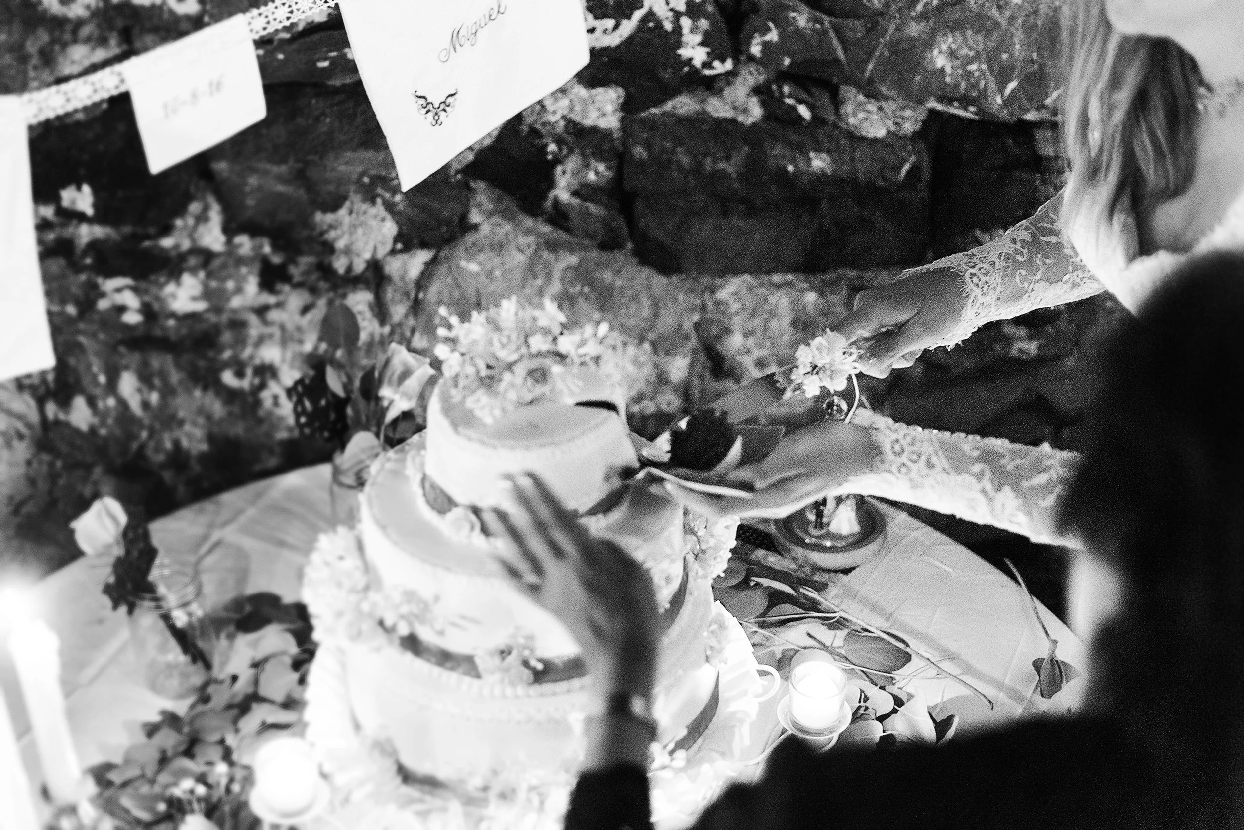 Cake cutting vintage wedding cake and decor in maryland