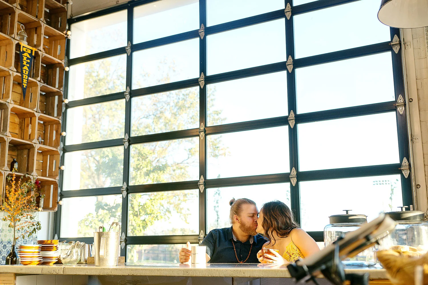 Union Market coffee shop engagement photos by Jessica Nazarova