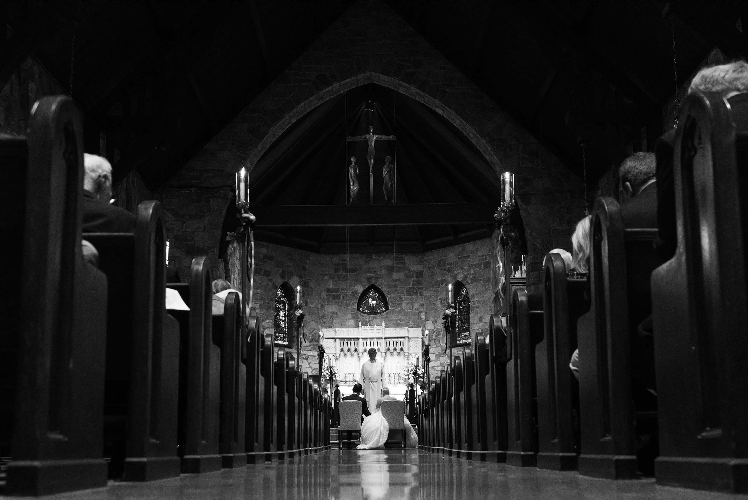 Black and white cathedral wedding in washington dc