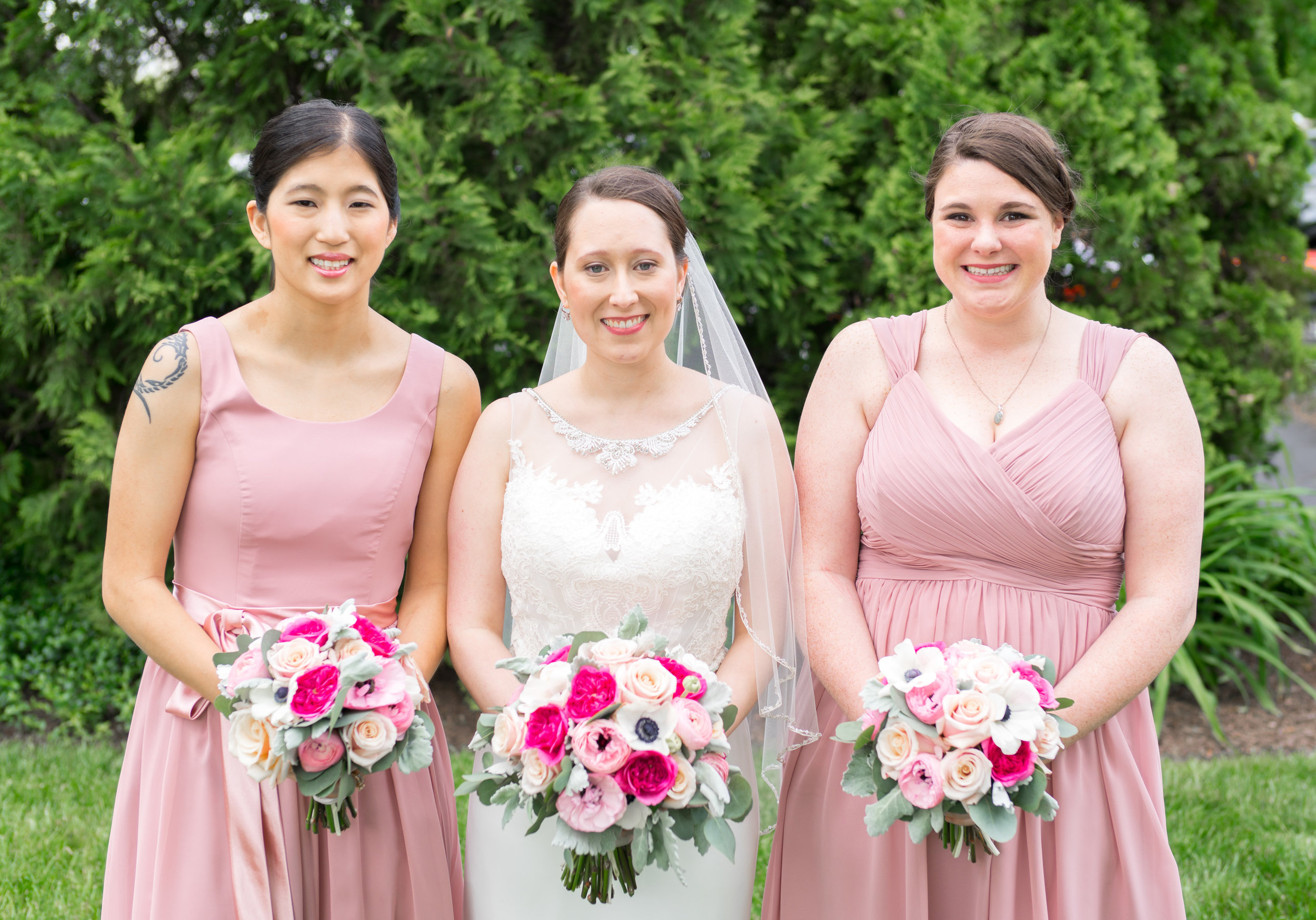 Bride and bridesmaid at antrim 1844 at summer wedding