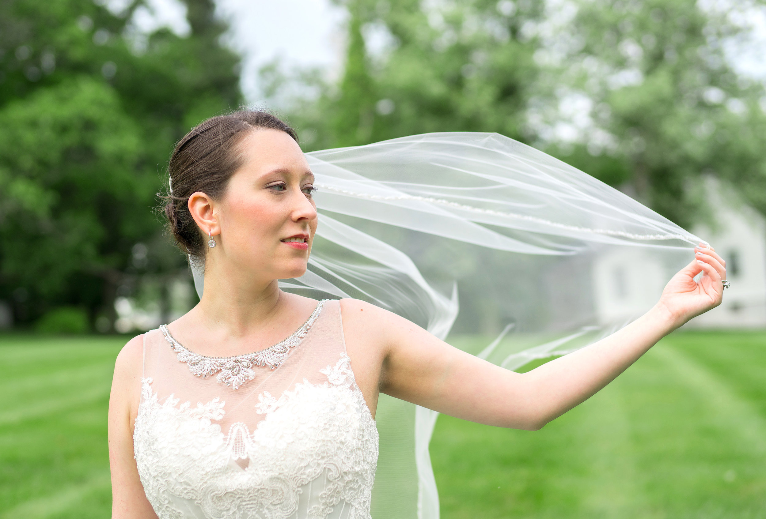 Bride portraits at summer wedding at Antrim 1844 