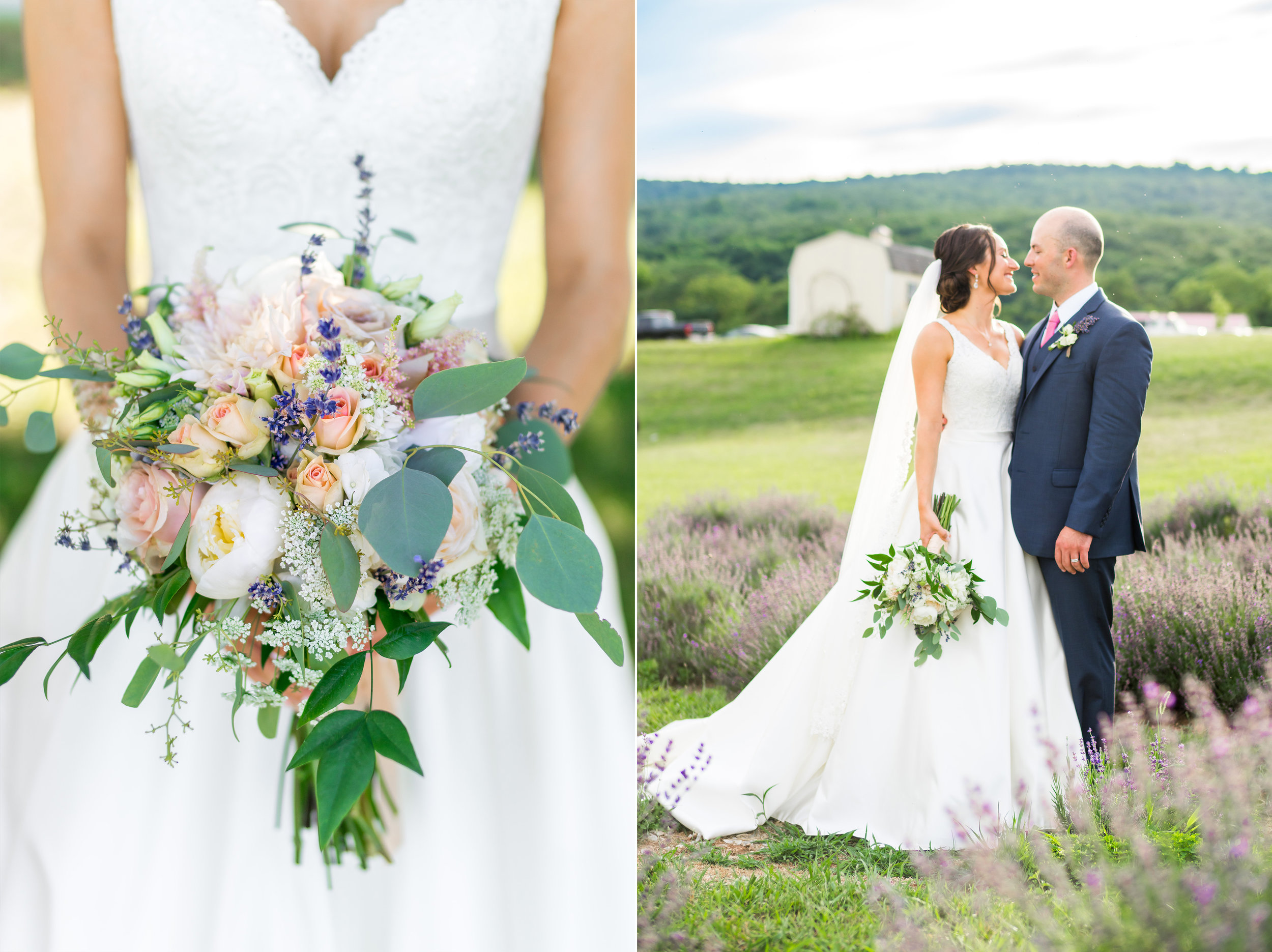 Wedding photos in lavender fields Maryland and Virginia