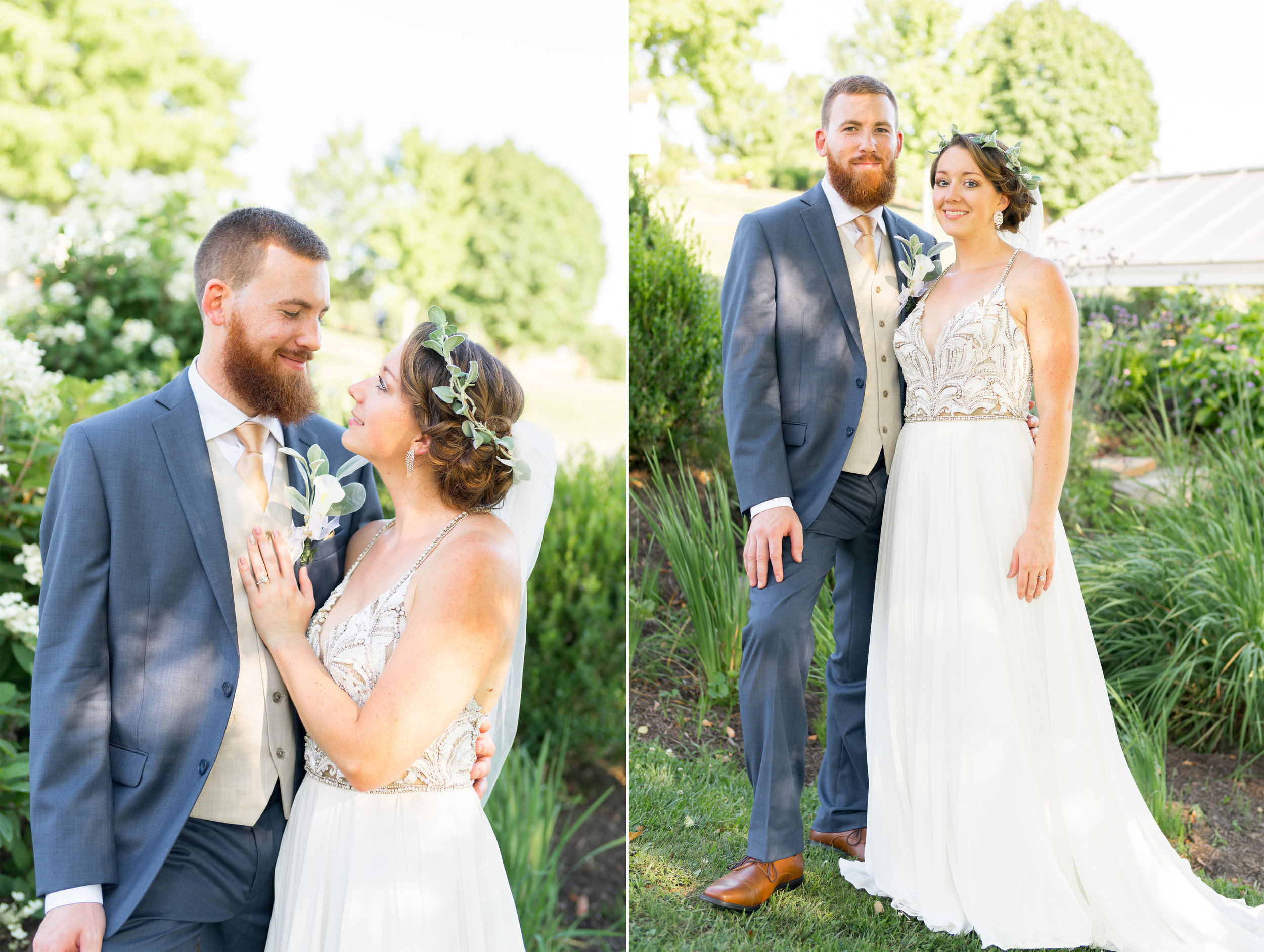 Gorgeous bride and groom photos at Glen Ellen Farm in July