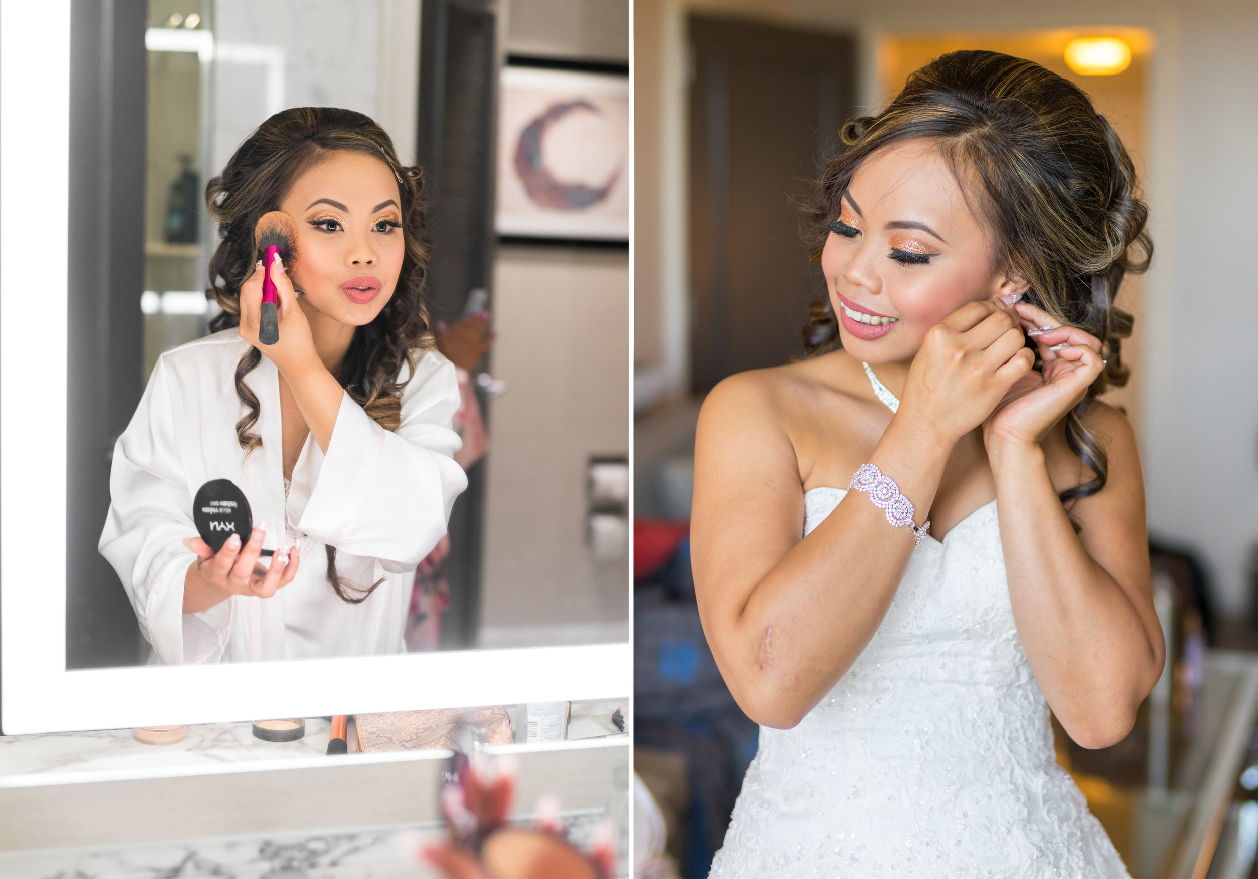 Bride getting ready at Ritz Carlton in Tyson's Corner