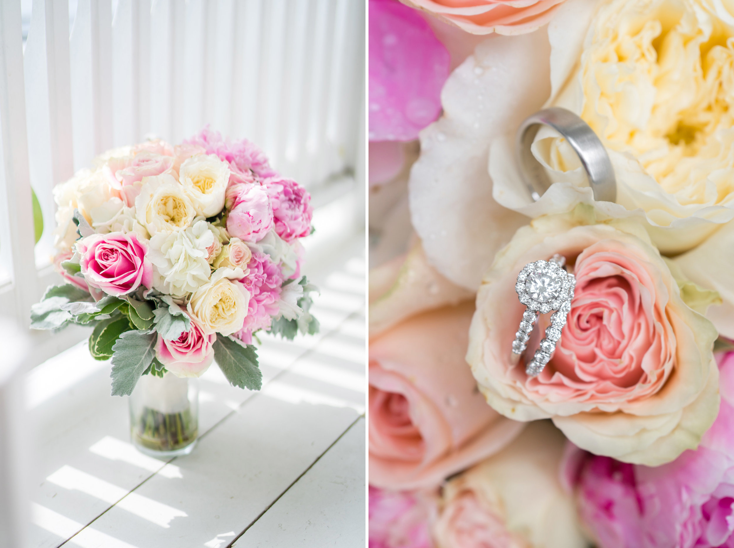 stunning rose bouquet and wedding ring at fort belvoir