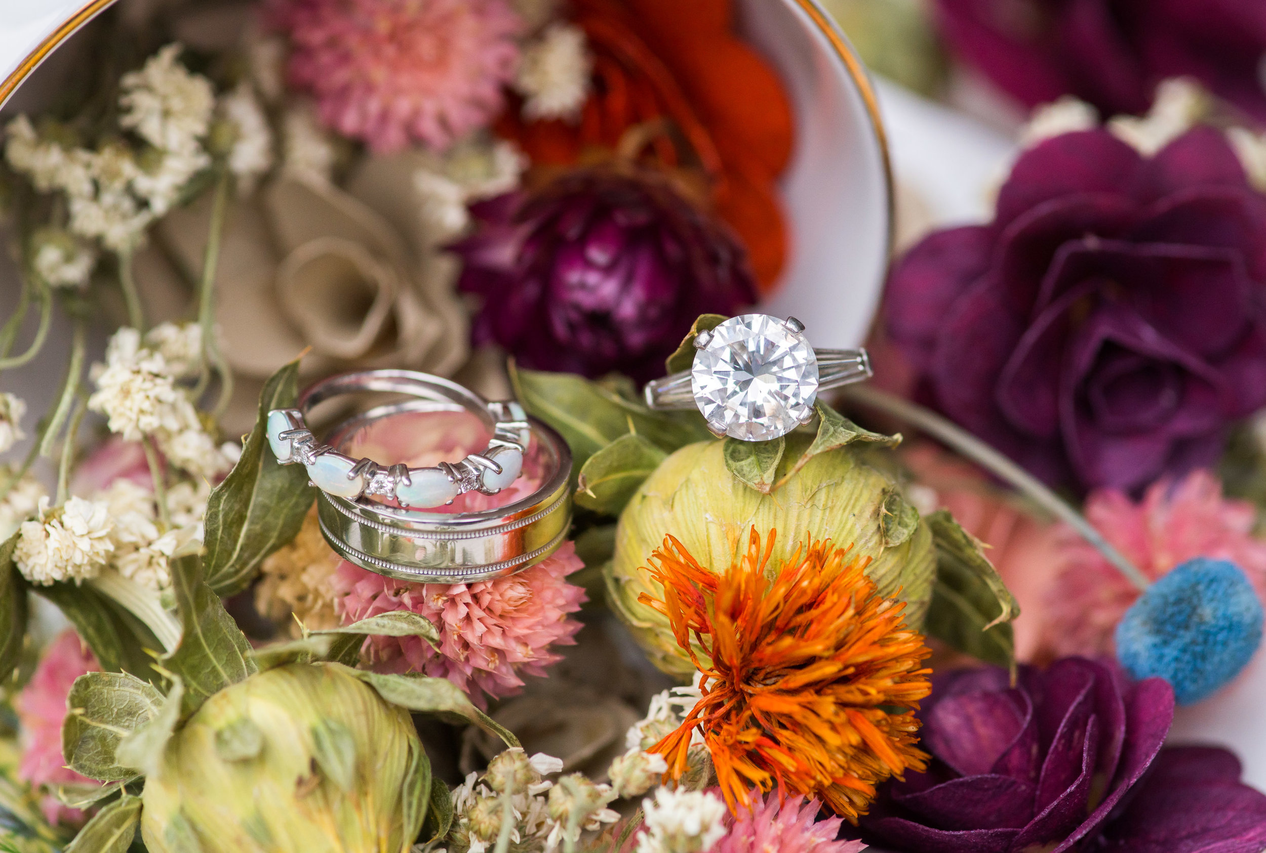 Vintage 5 carat ring at Kentlands Mansion wedding