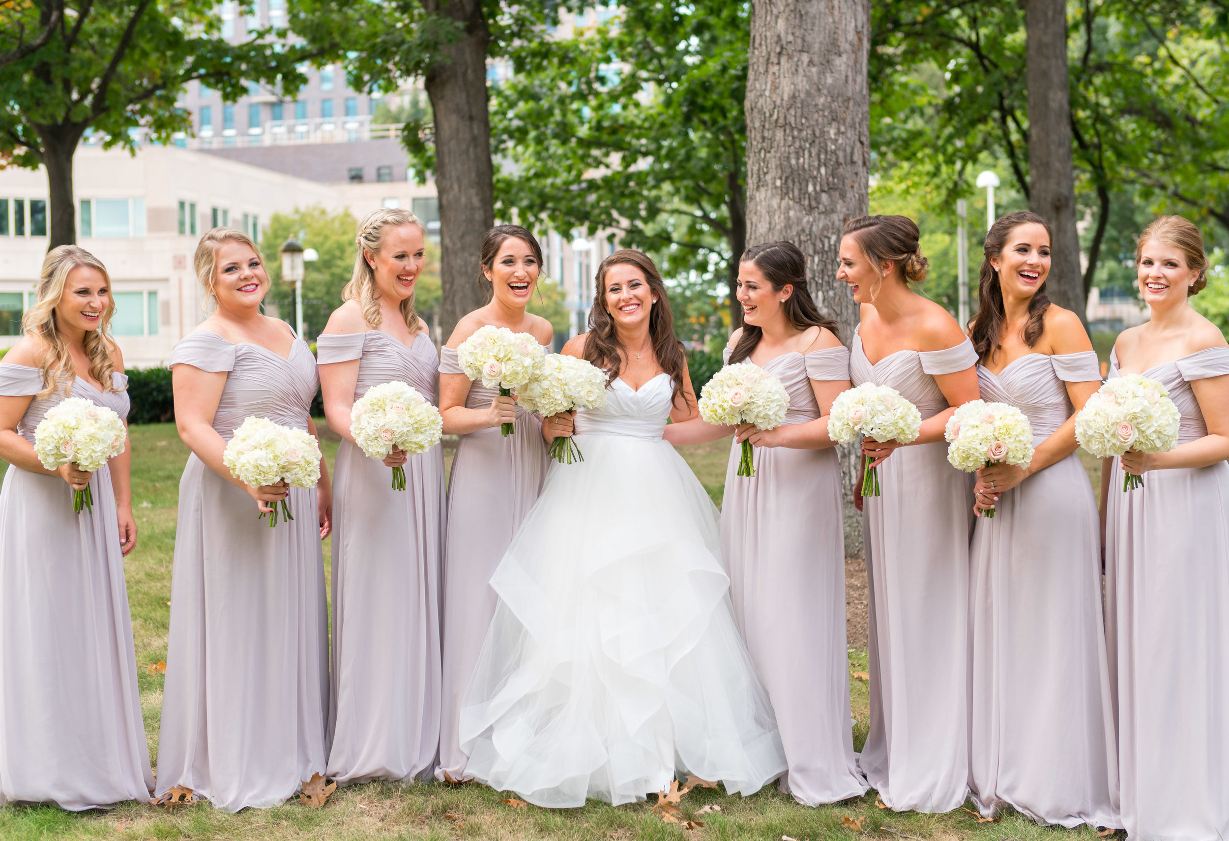 bride and bridesmaids at hyatt regency in virginia