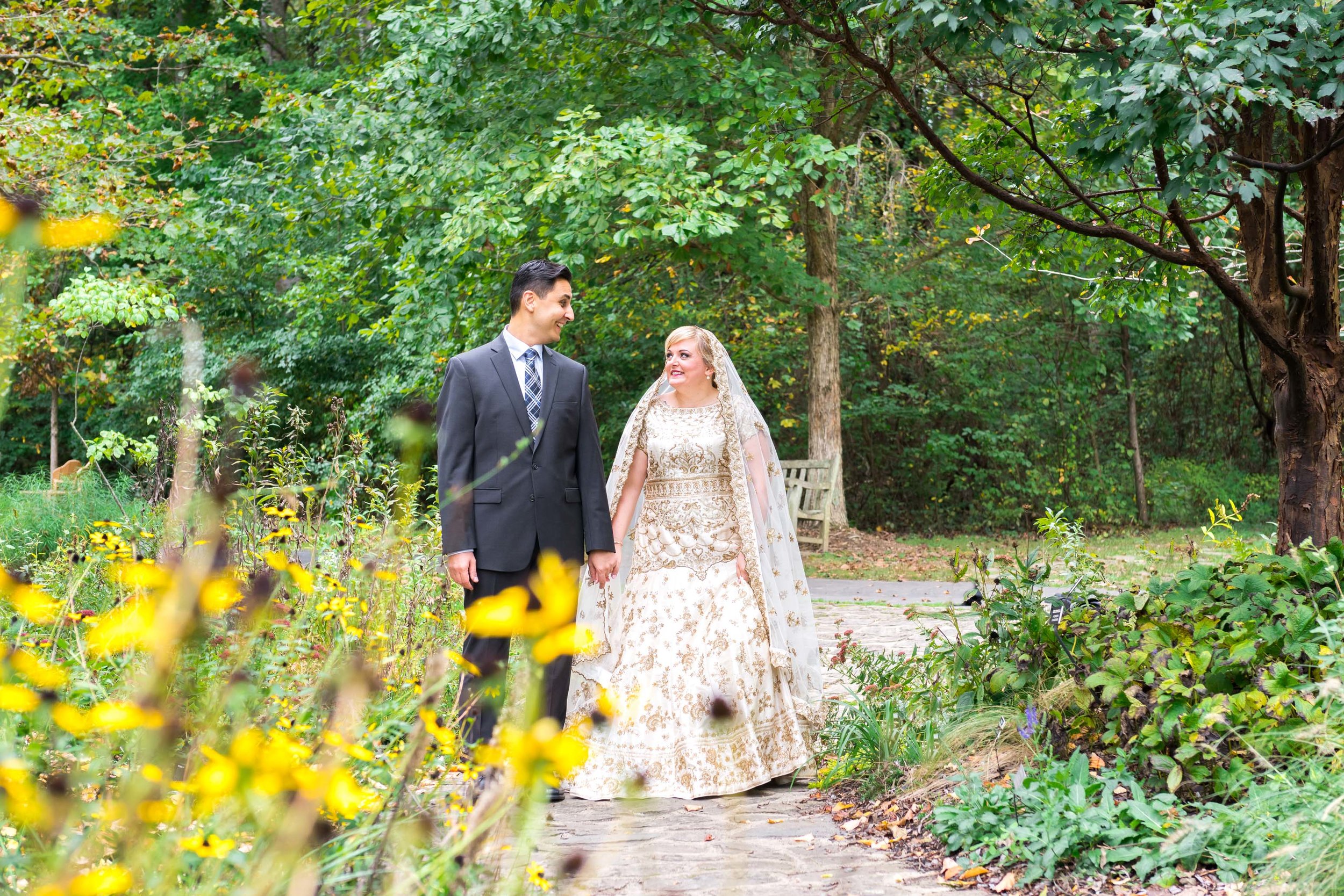 Gorgeous meadowlark bride and groom in Virginia